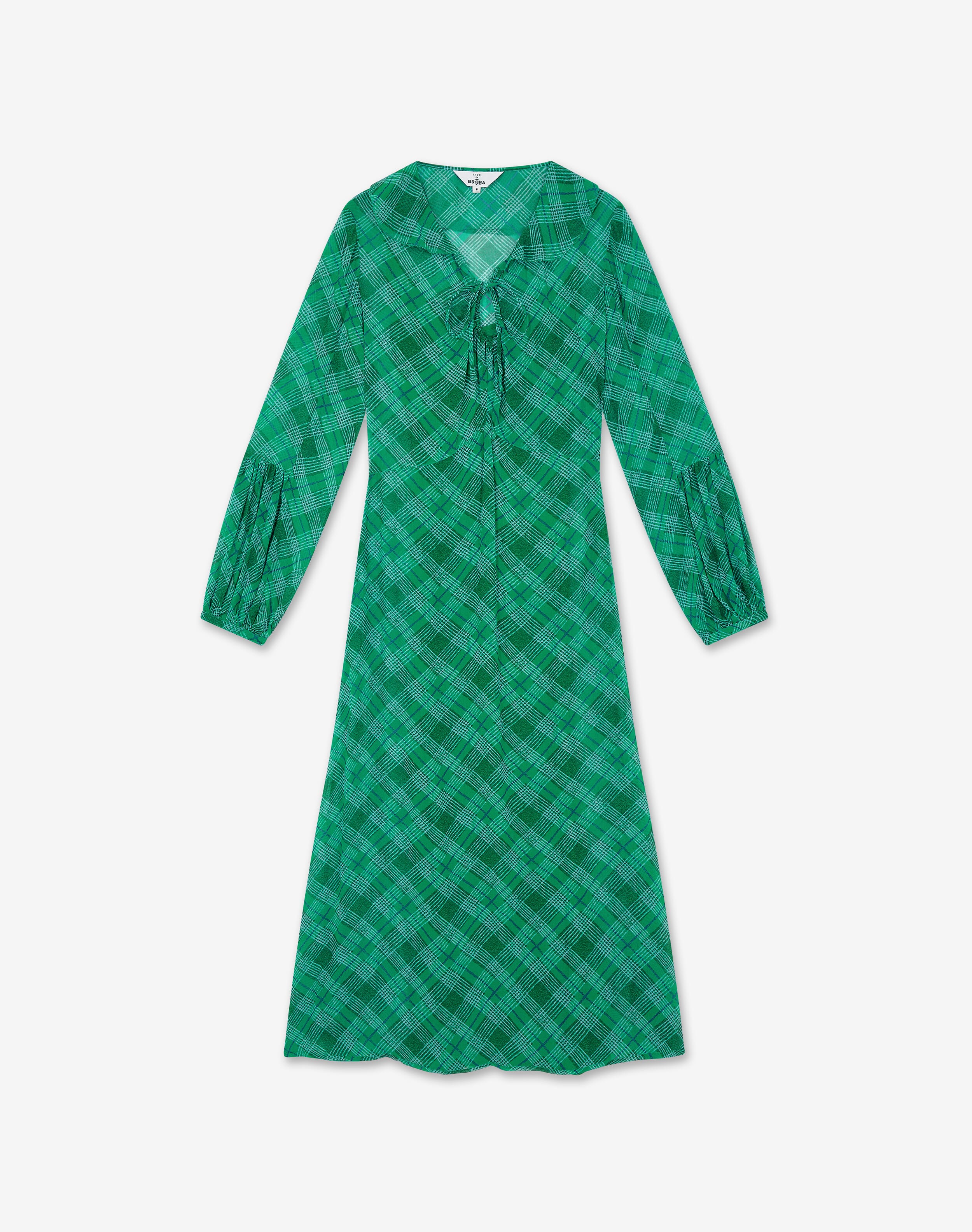 Green Check Keyhole Dress | Women's Dresses | SKYE by Brora