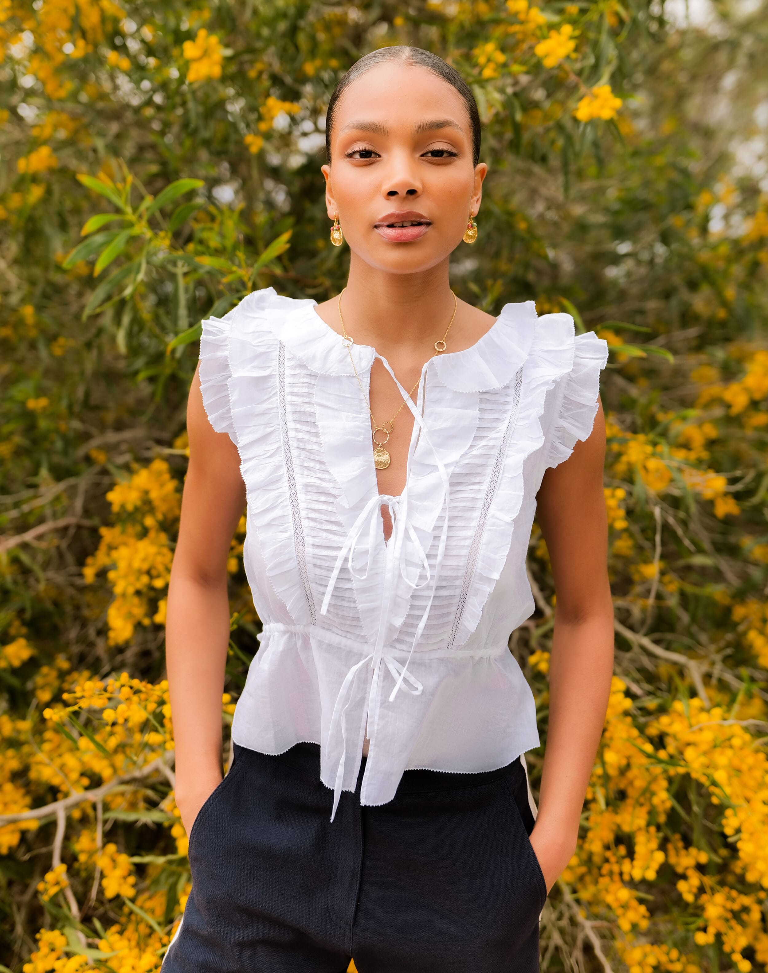 White Organic Cotton Blouse | Women's Blouses | SKYE by Brora