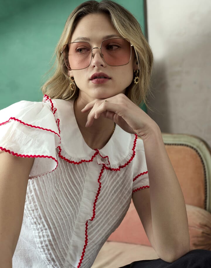 White Organic Ric Rac Shirt Women's Shirts SKYE by Brora