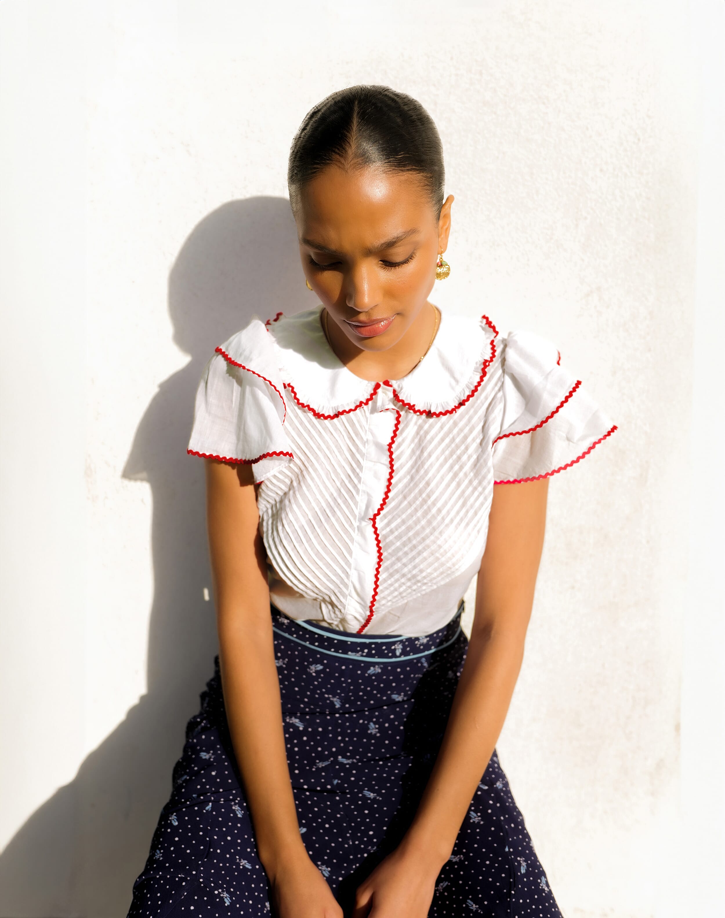 White Organic Ric Rac Shirt Women's Shirts SKYE by Brora