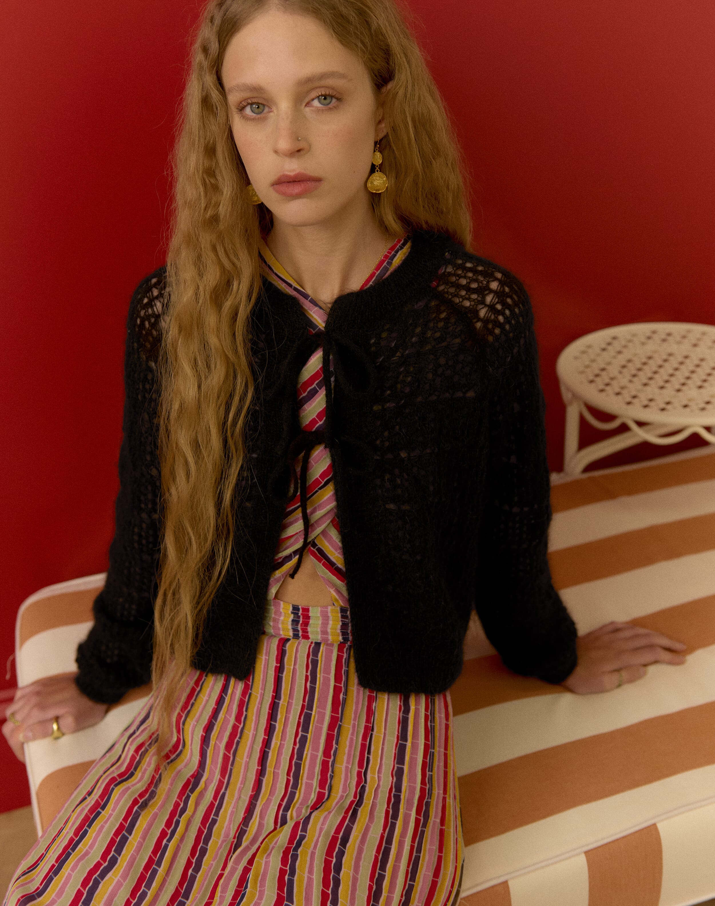 The Mohair Lace Knit Cardigan in Black | Clearance Event | Brora