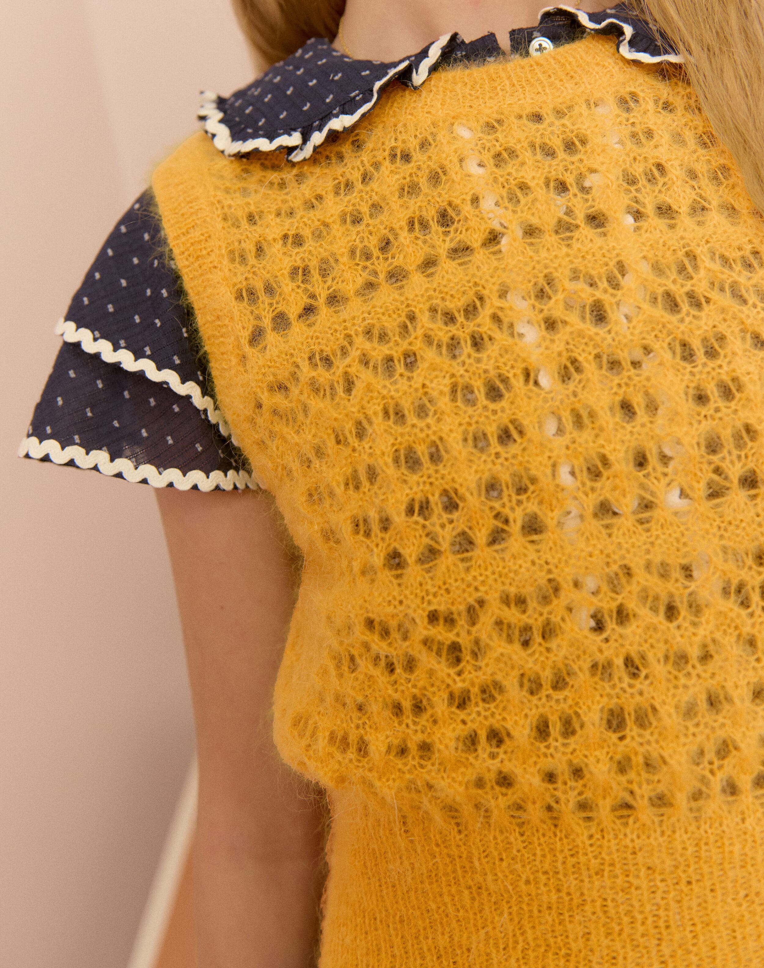 The Mohair Lace Knit Tank in Sunflower | Clearance Event | Brora