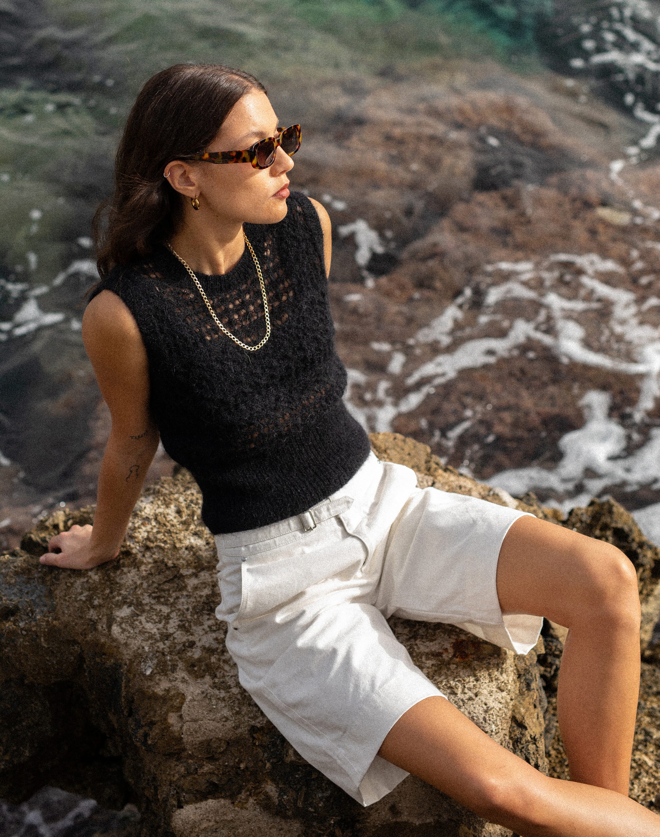 Brora The Mohair Lace Knit Tank