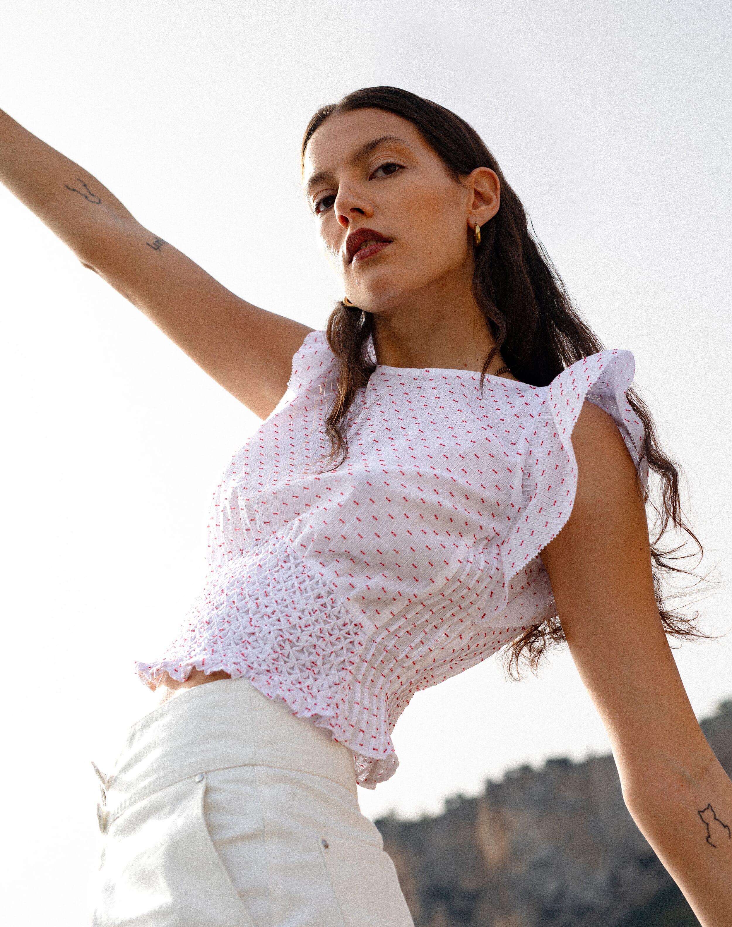 Brora The Cotton Smocked Top &