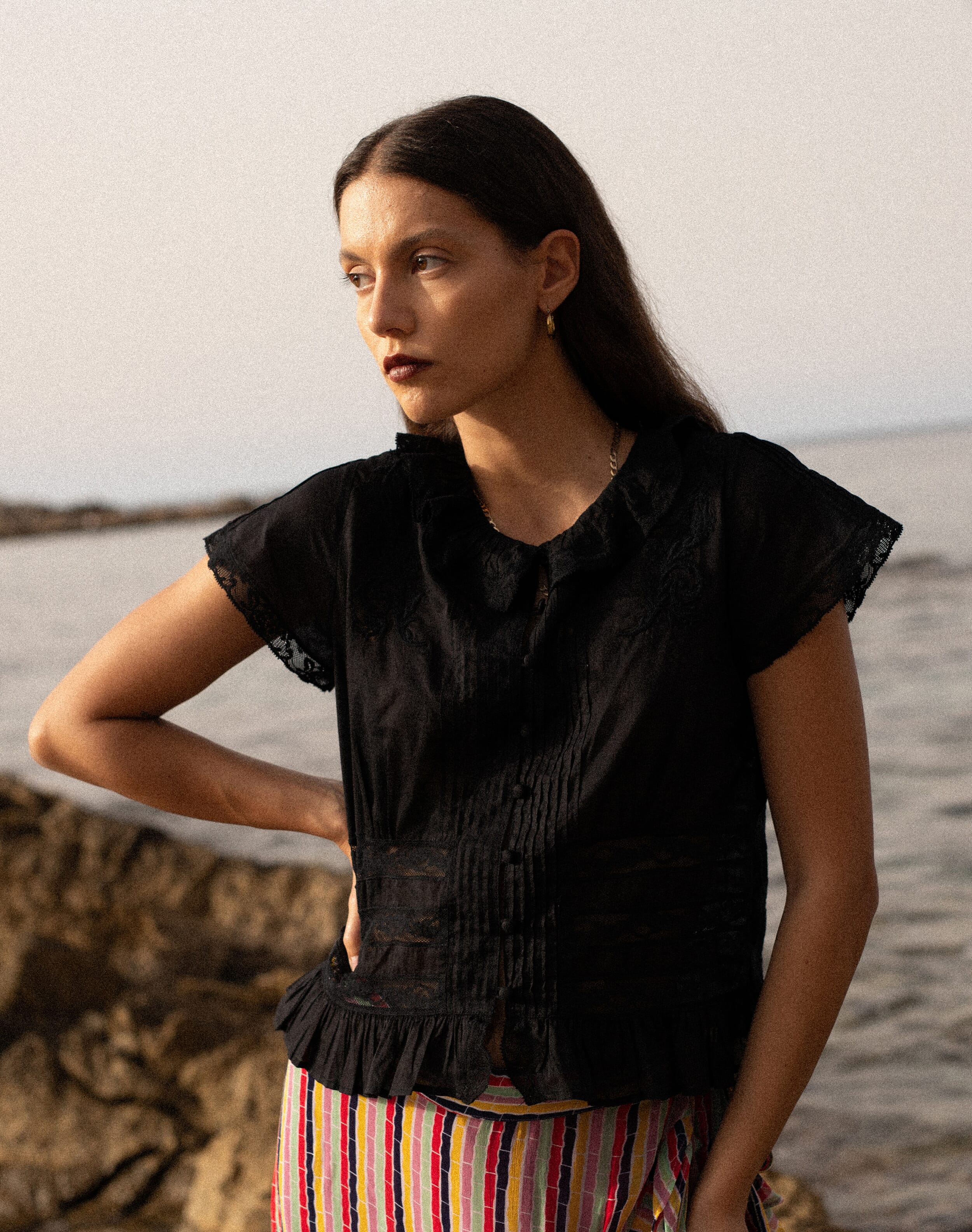Brora The Organic Cotton Lace Blouse