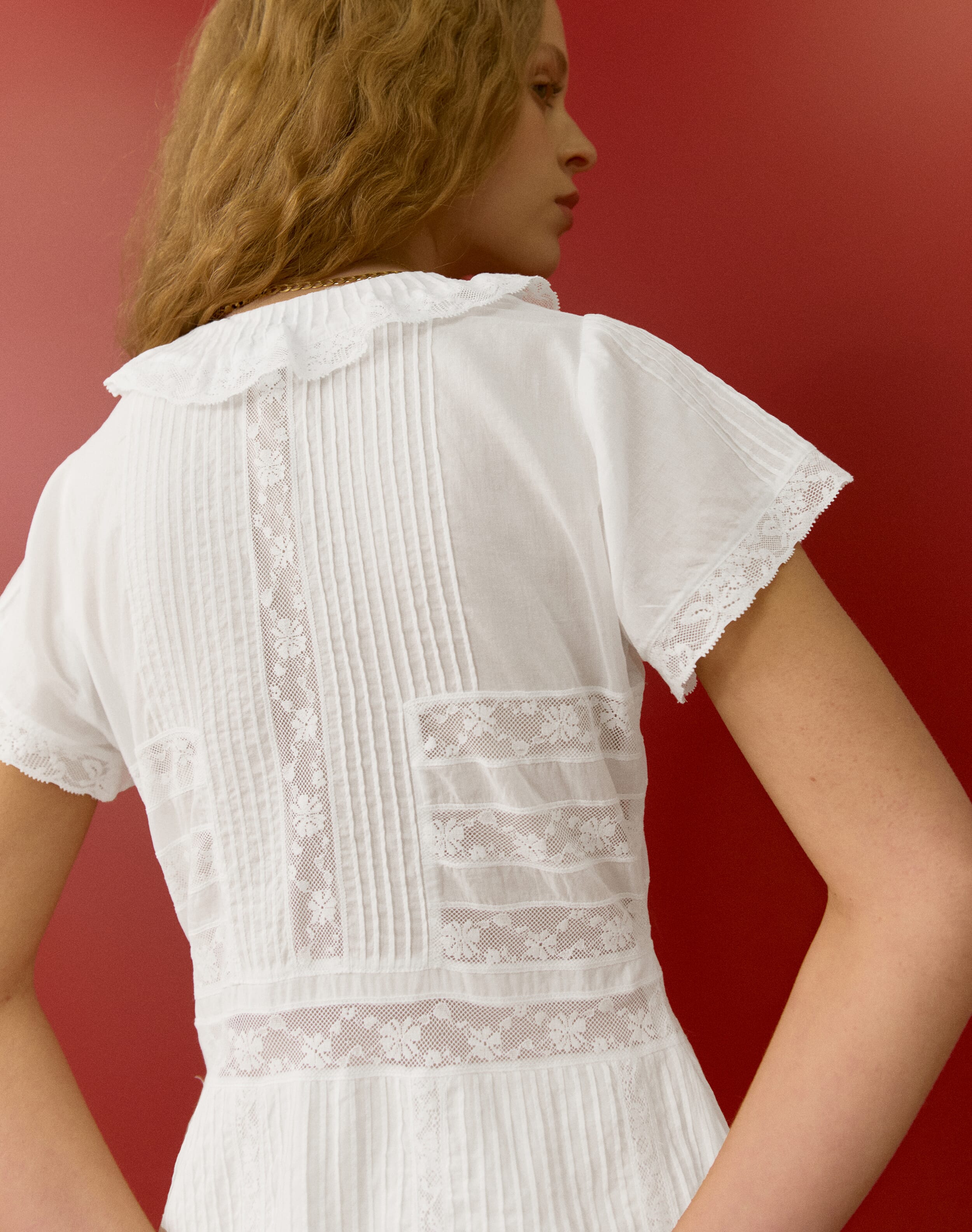 high neck short sleeve lace wedding dress Vintage High Neck Lace Simple Boho Wedding Dress On Sale
