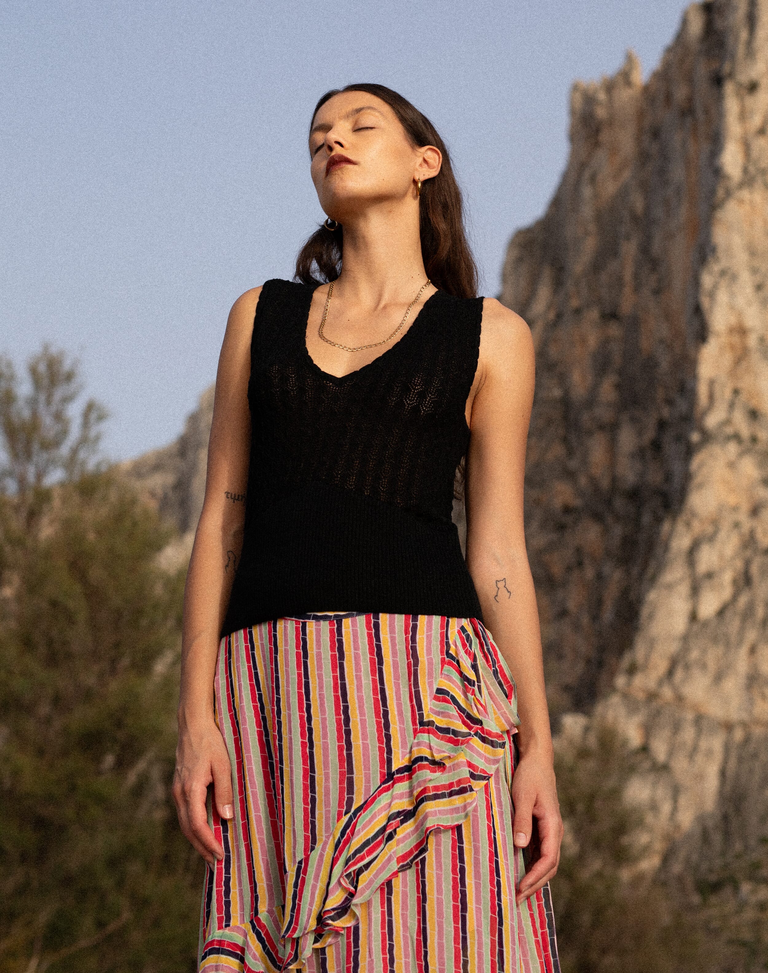 Brora The Cotton Lace Cami Black