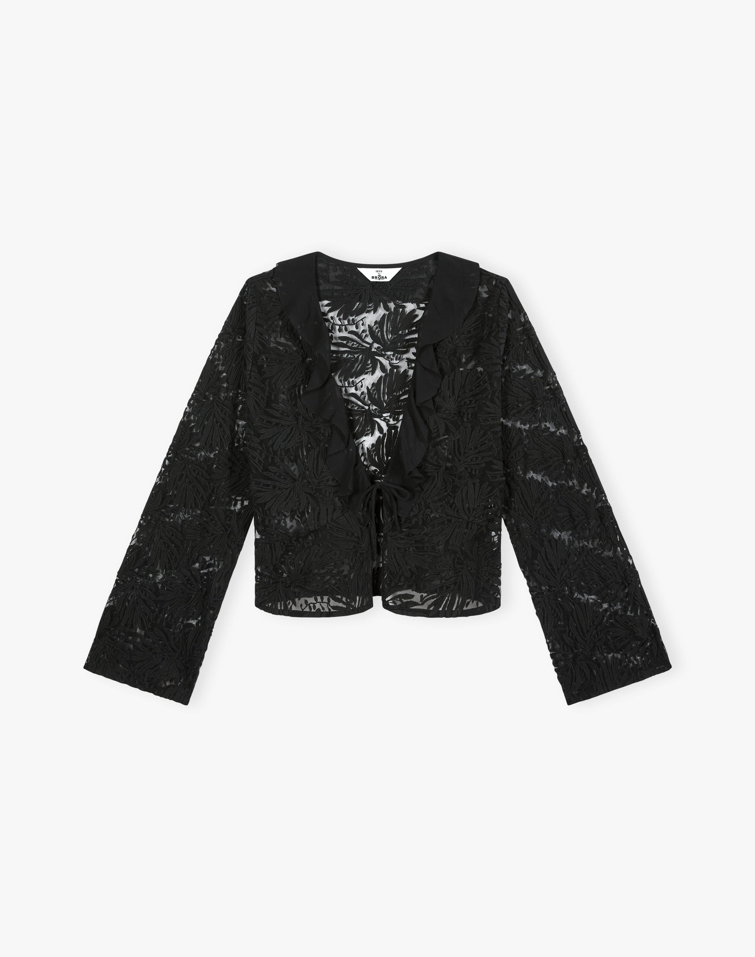 The Embroidered Tulle Top in Black | Clearance Event | Brora