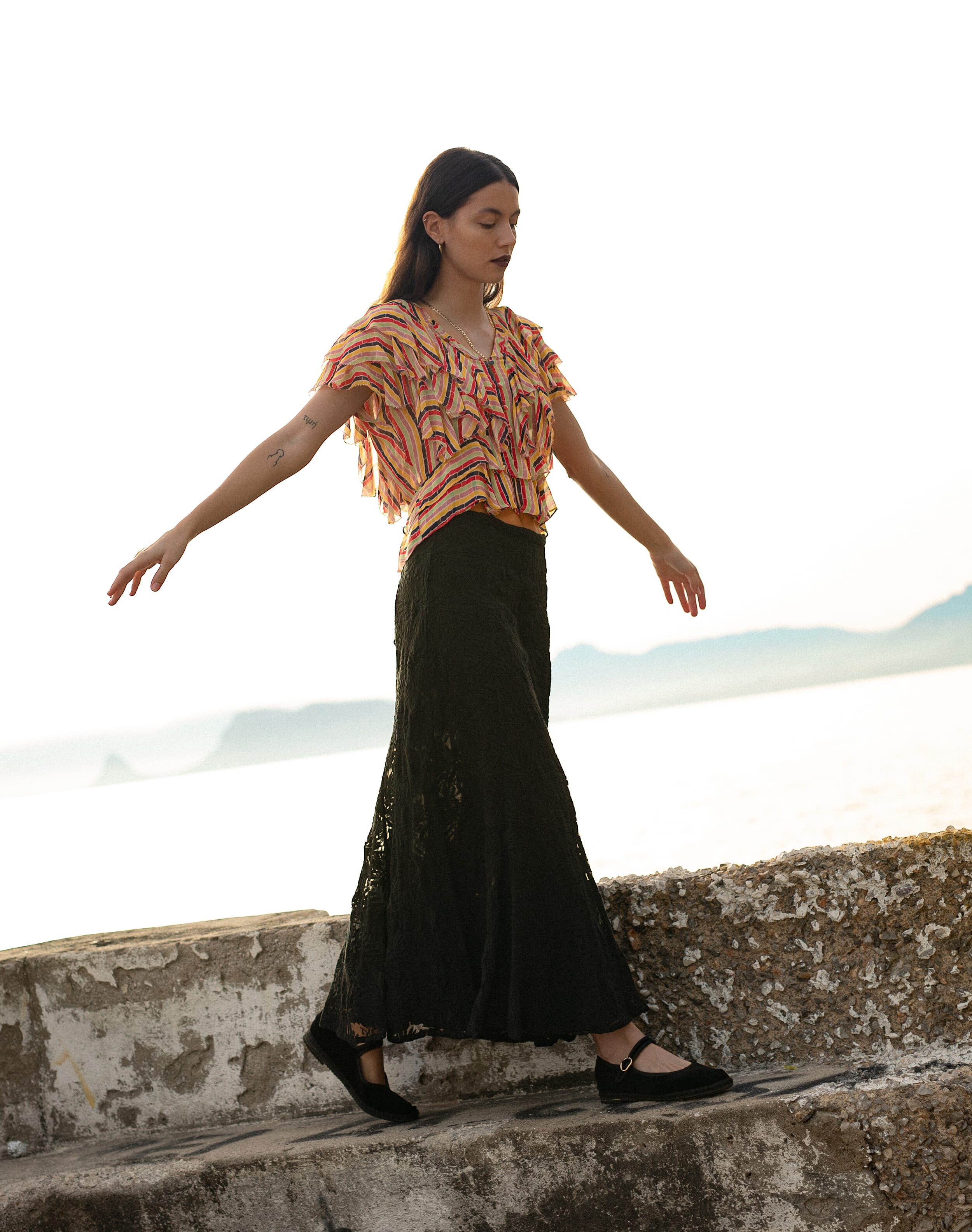 Brora The Embroidered Tulle Skirt Black