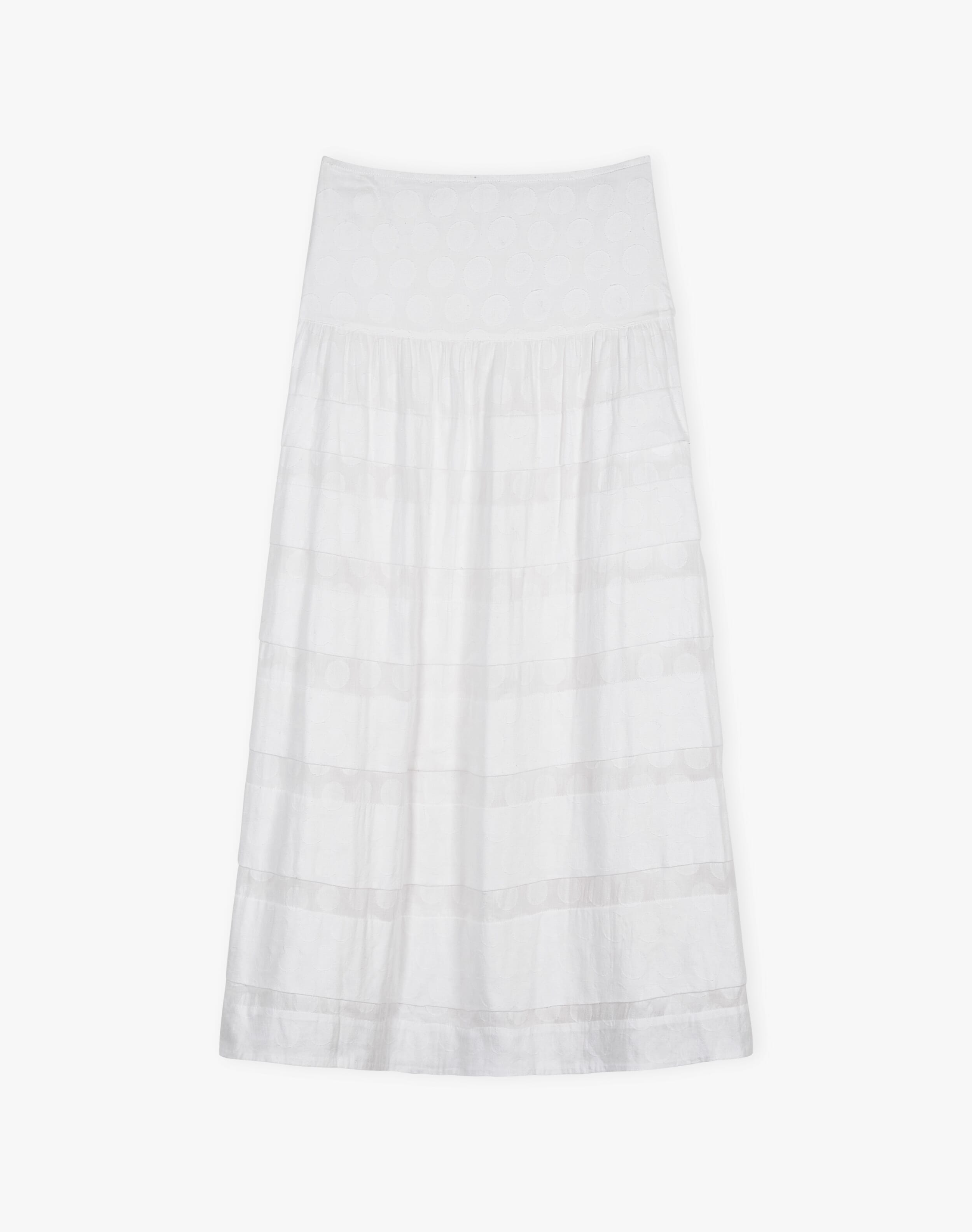 The Cotton Spot Skirt in White | Womenswear | SKYE by Brora