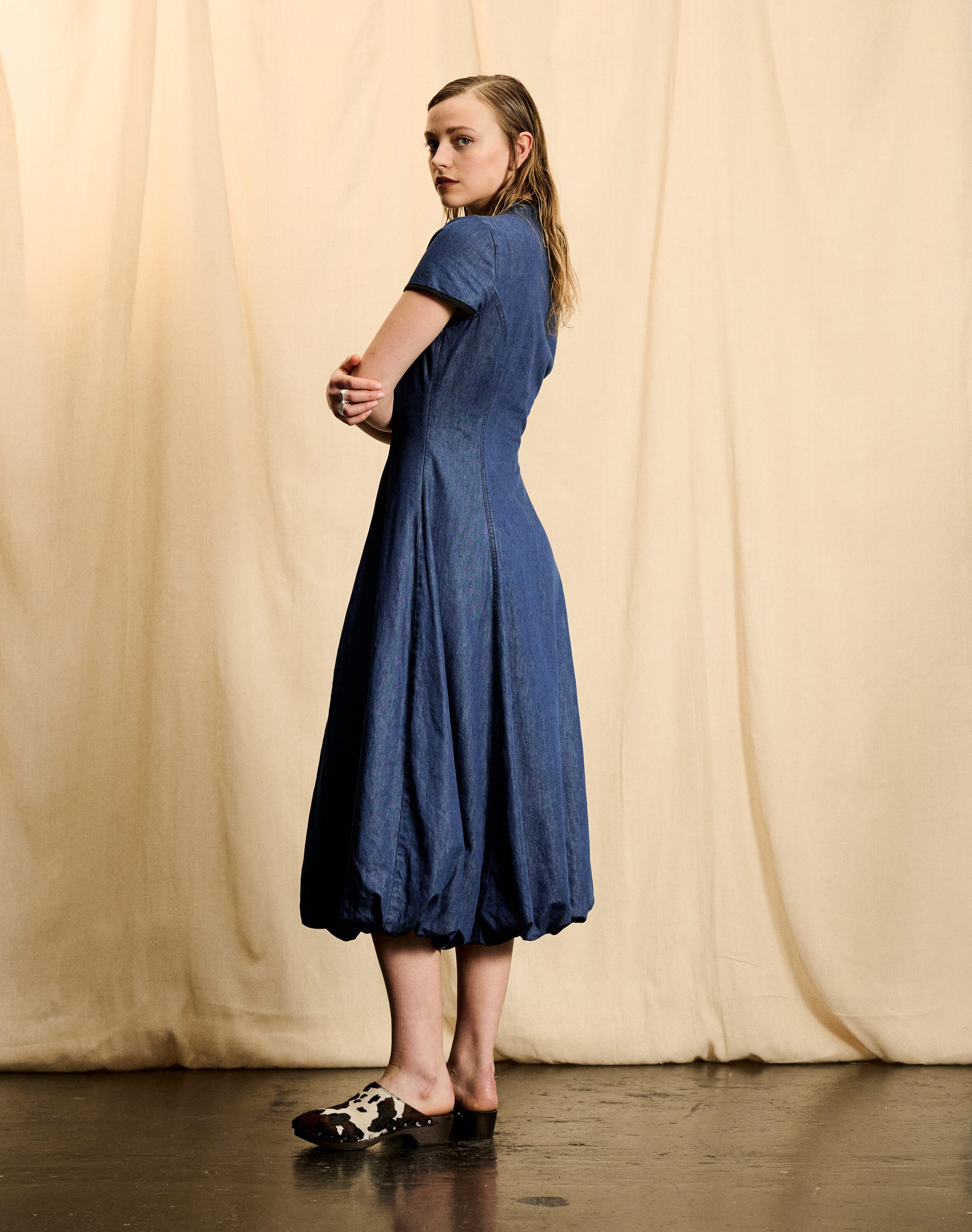 The Denim Parachute Dress | Womenswear | SKYE by Brora