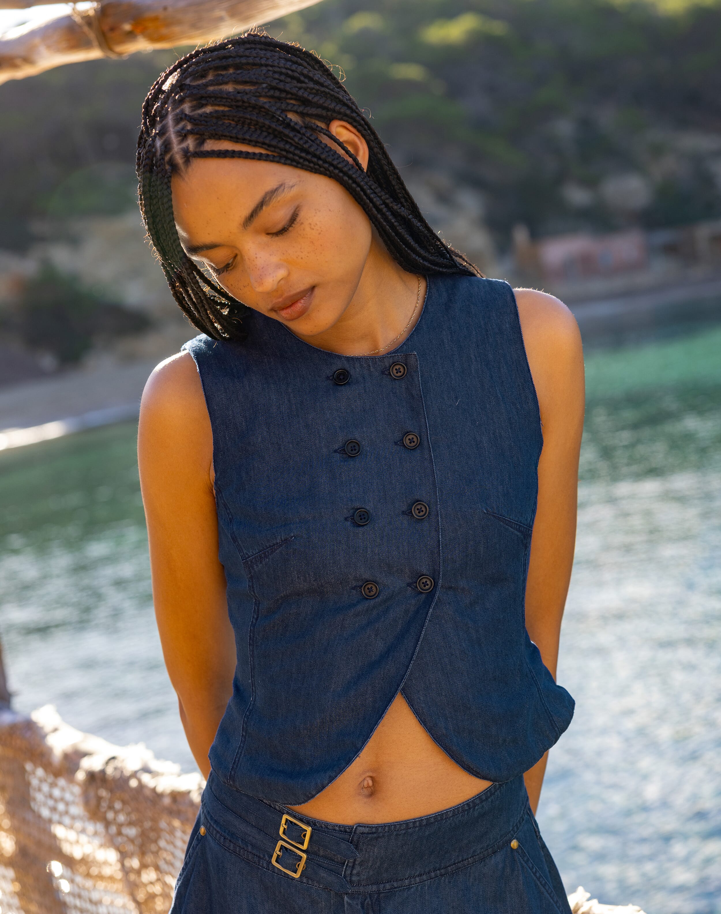 Brora The Denim Waistcoat Denim