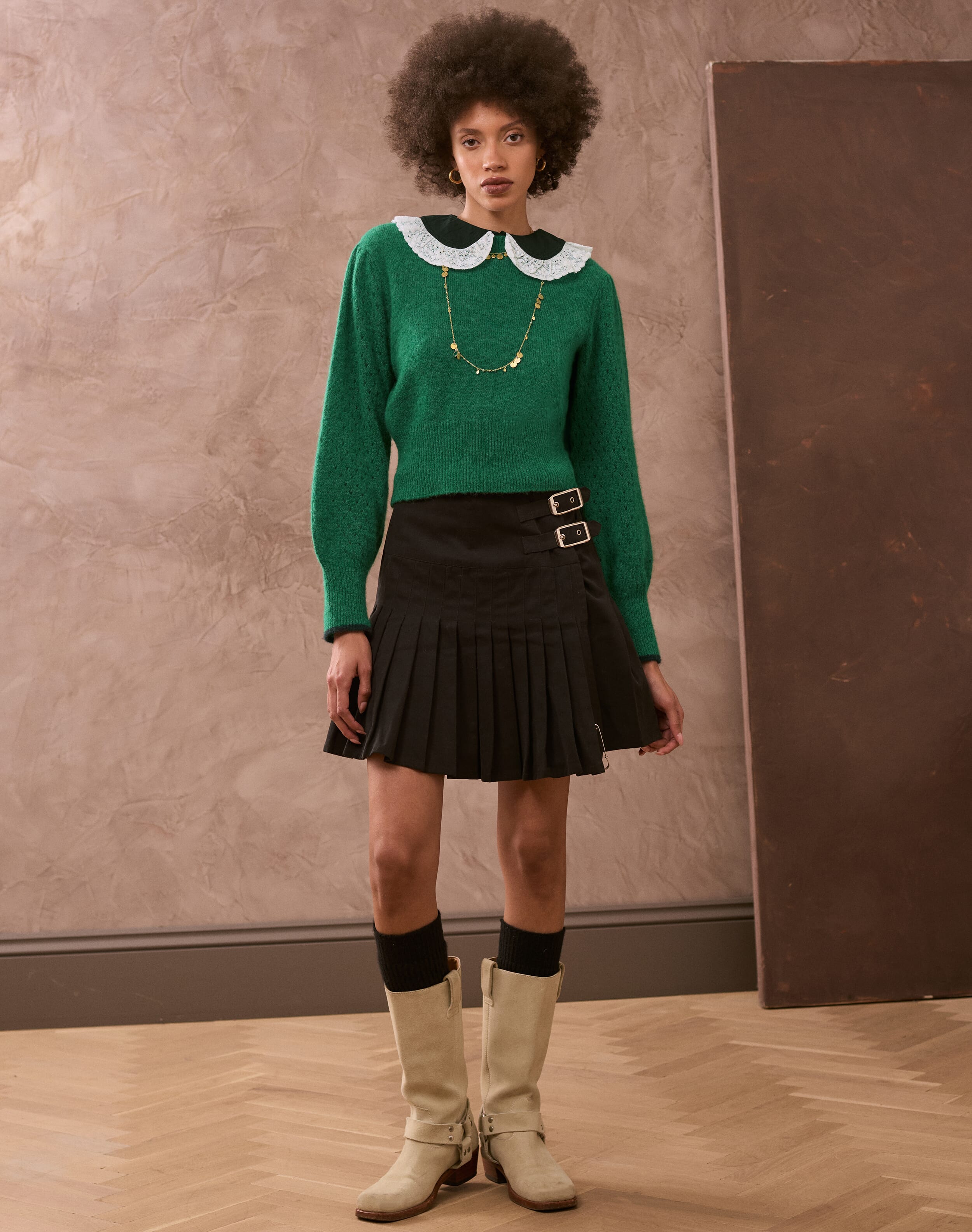 Alpaca Cobweb Jumper in Emerald | Women's Jumpers | SKYE by