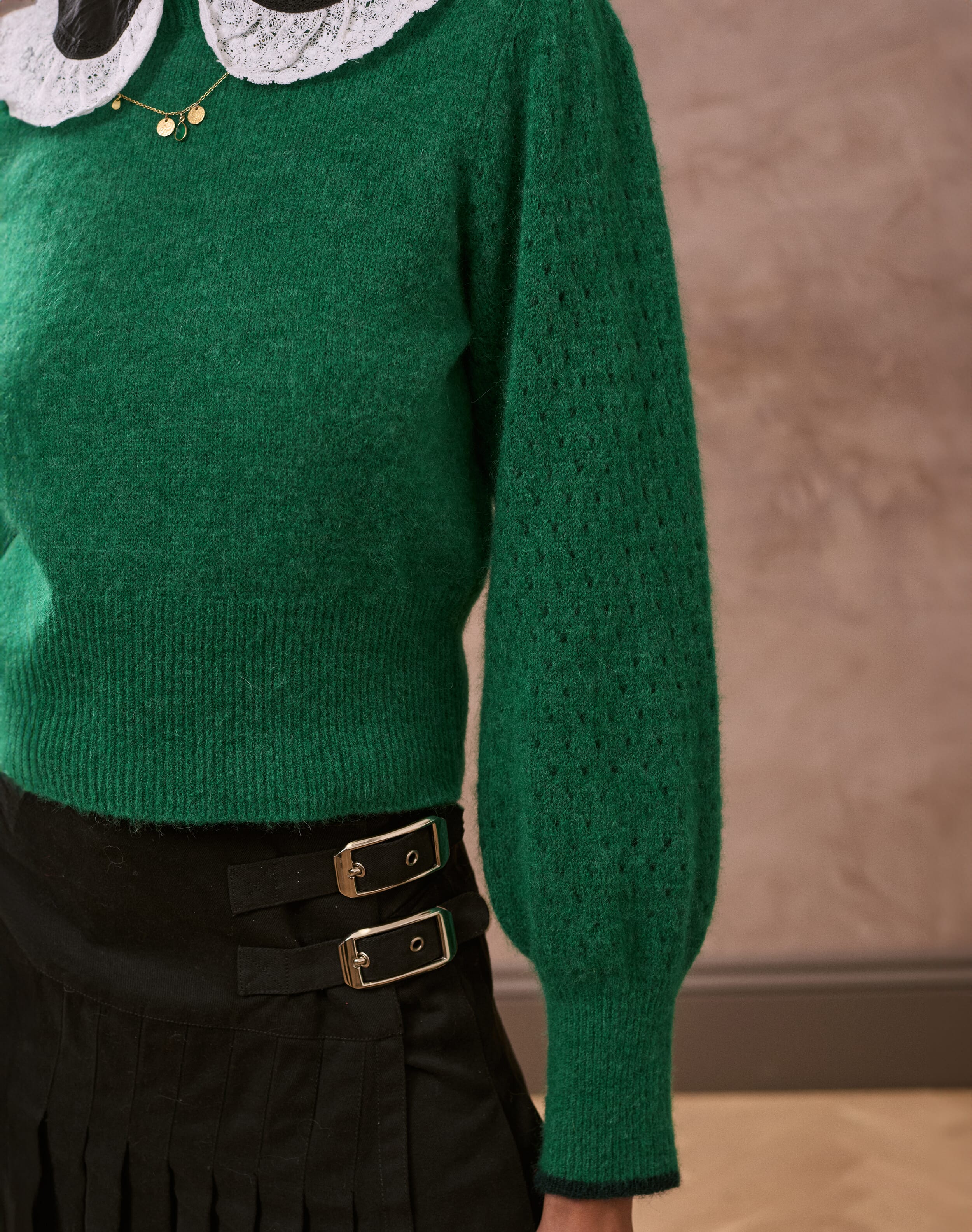 Alpaca Cobweb Jumper in Emerald | Women's Jumpers | SKYE by