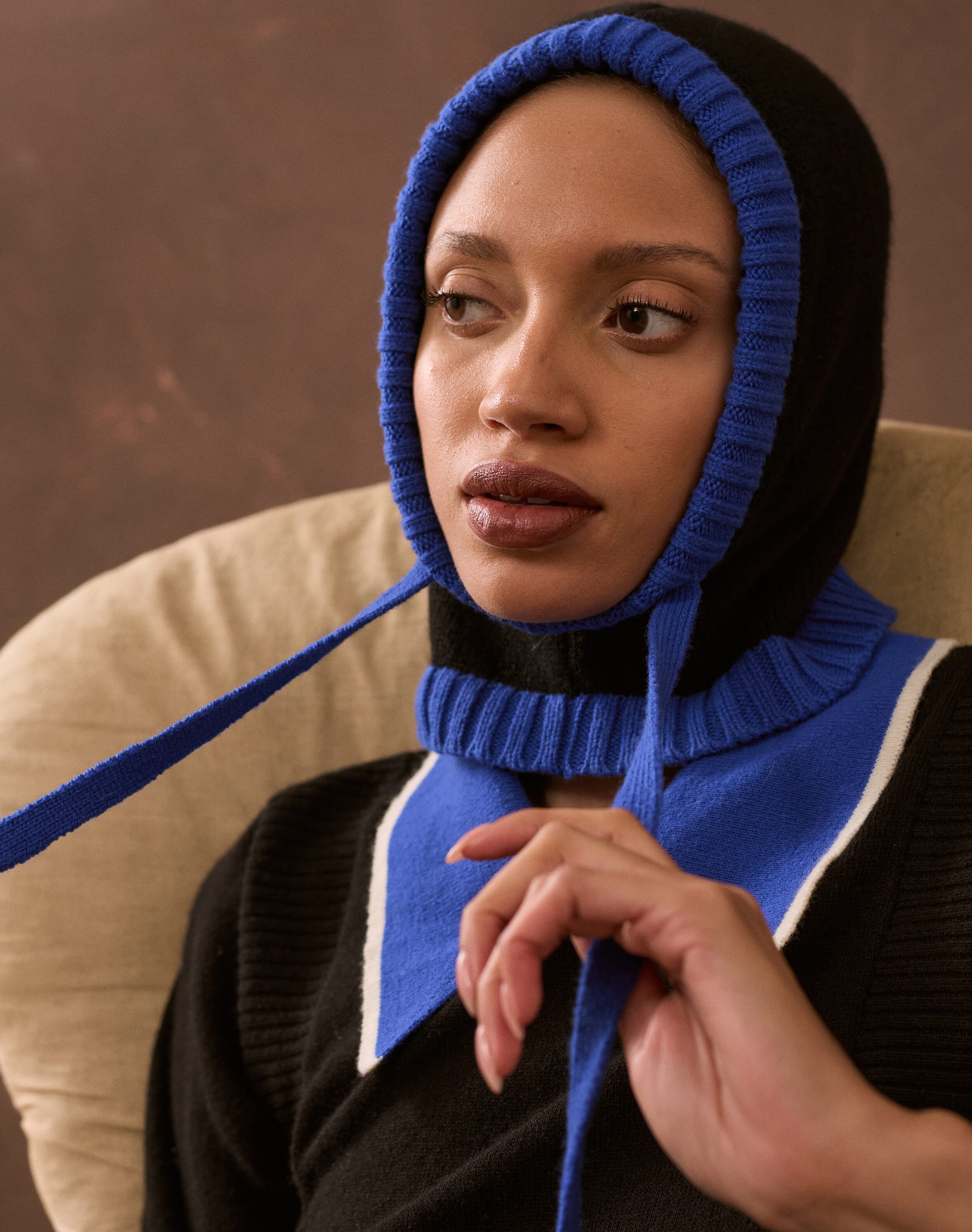Brora The Supersoft Lambswool Balaclava & cobalt