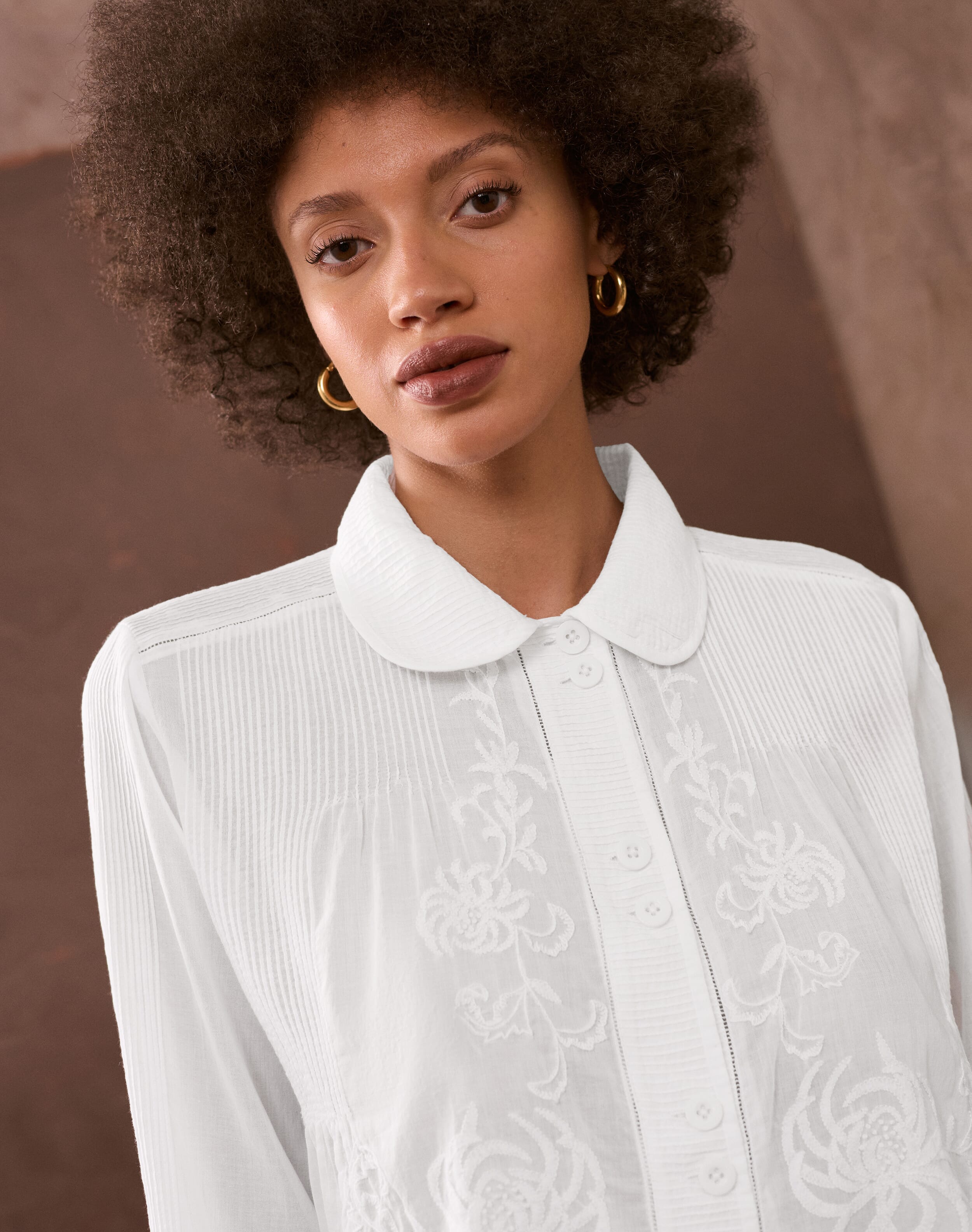 Brora The Organic Cotton Applique Blouse