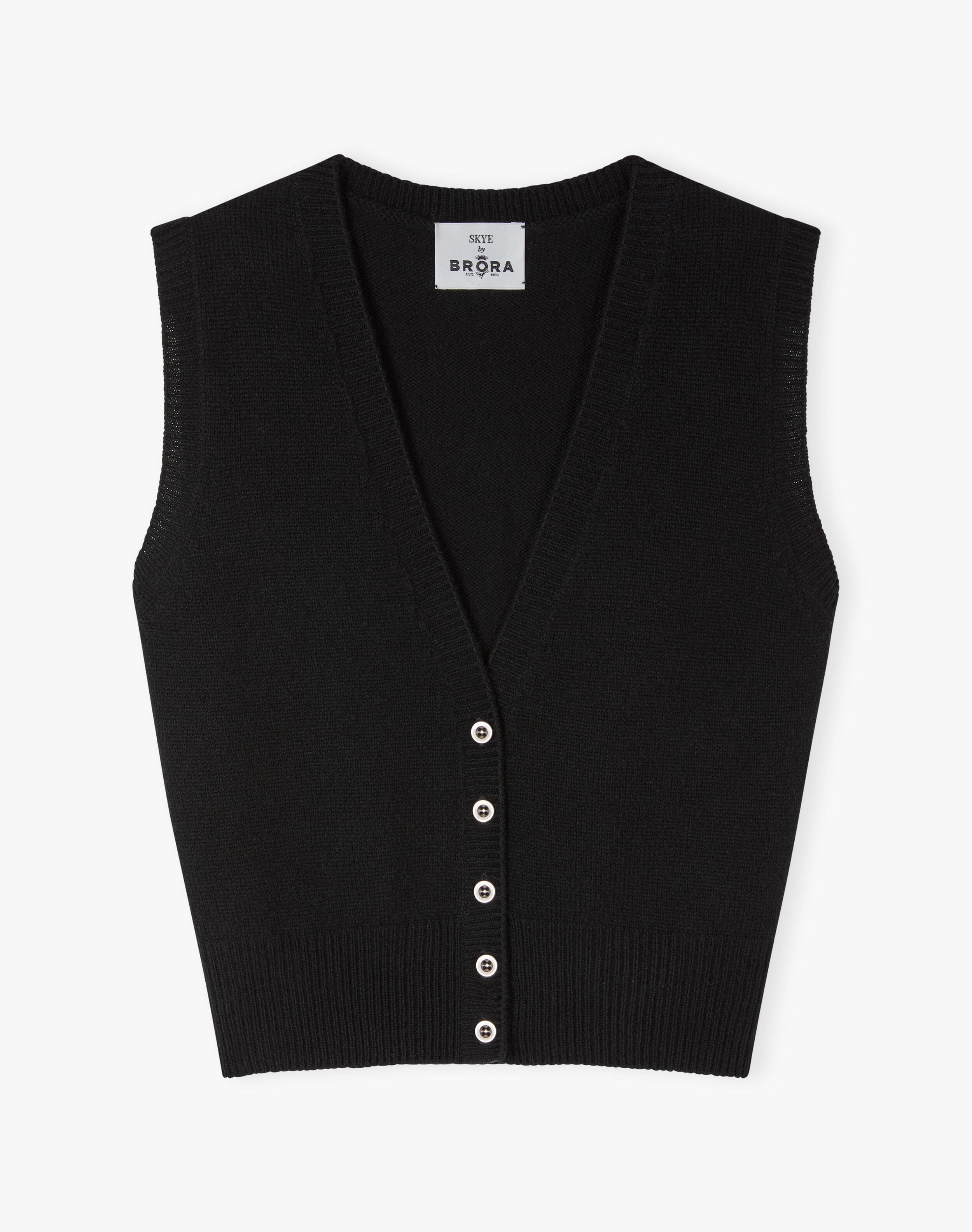 The Supersoft Lambswool Waistcoat in Black | Clearance