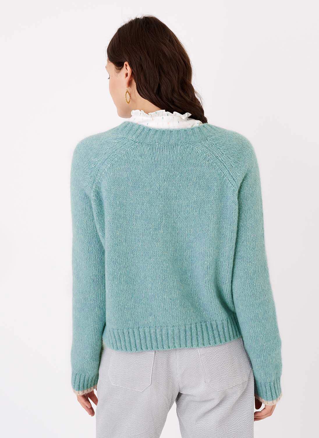 Duck Print Cardigan Gray