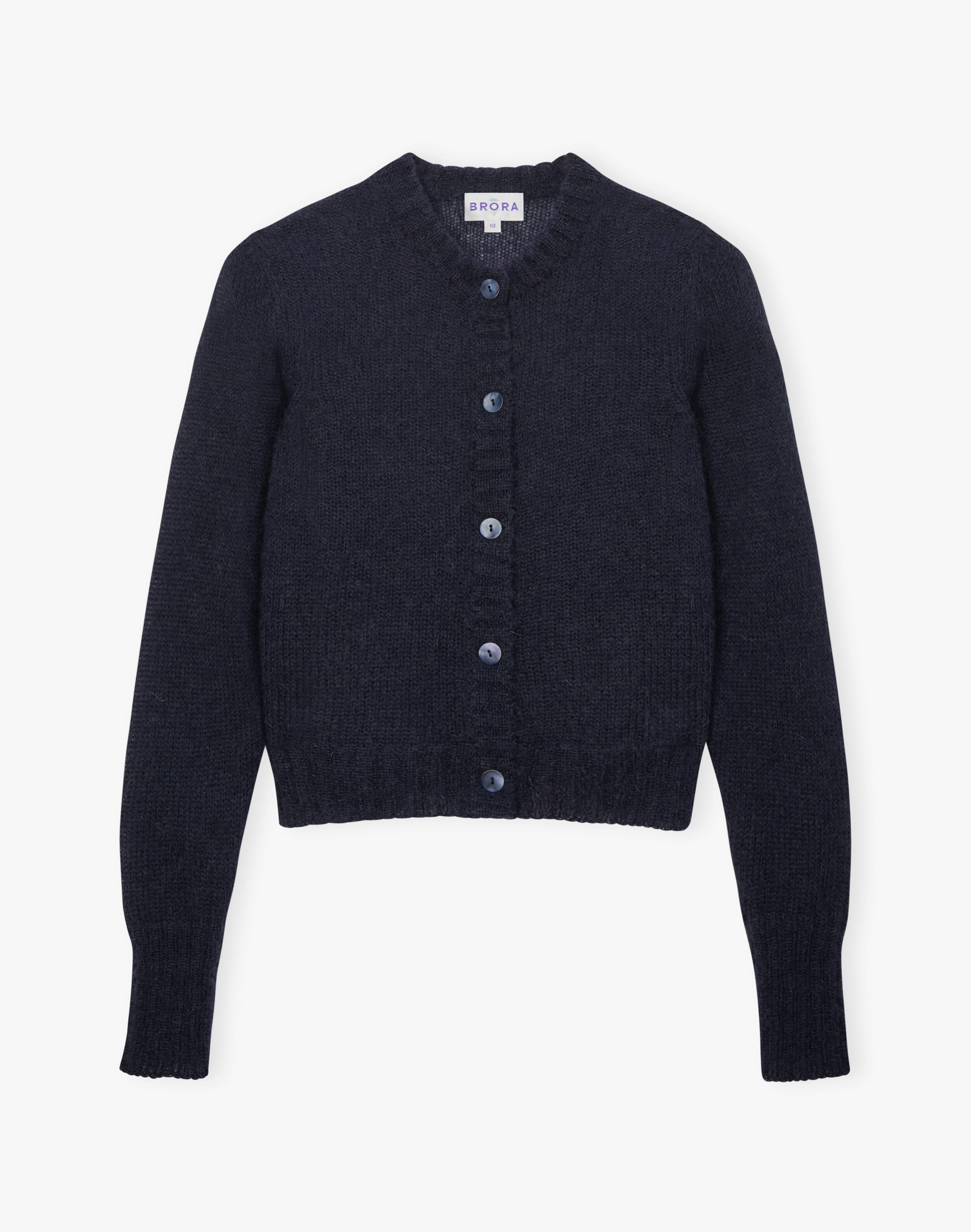 Navy Mohair Cardigan | Women's Knitwear | Brora Sale