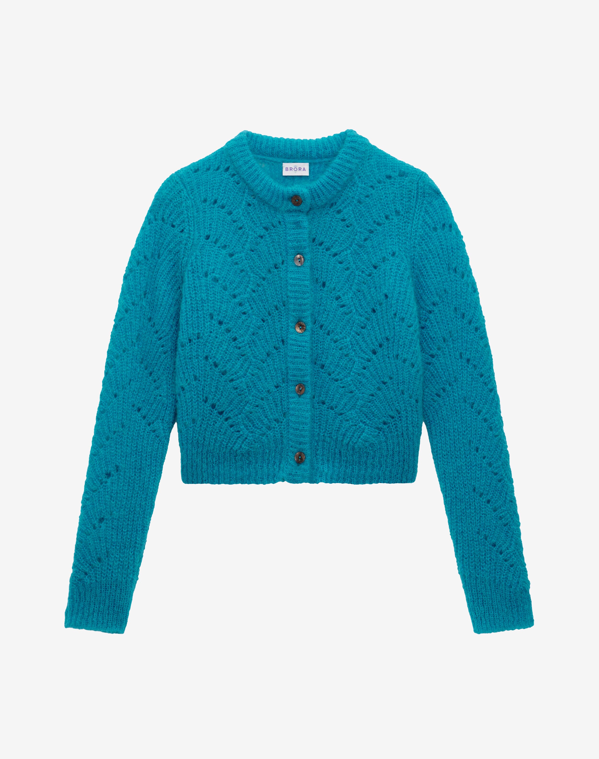 Blue Mohair Lace Cardigan | Women's Cardigans | Brora Fashion