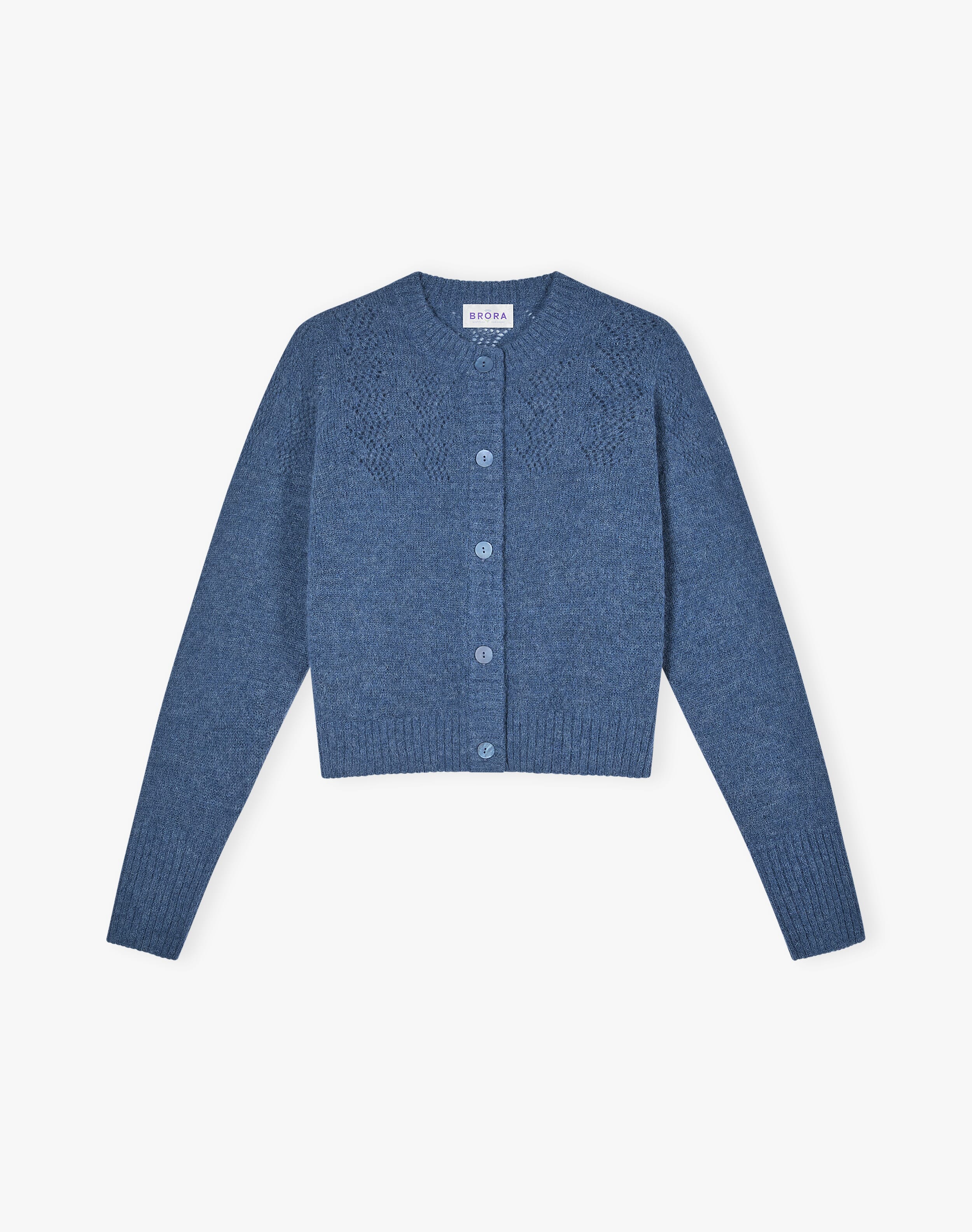 Alpaca Textured Cardigan in Delft | Women's Cardigans | Brora