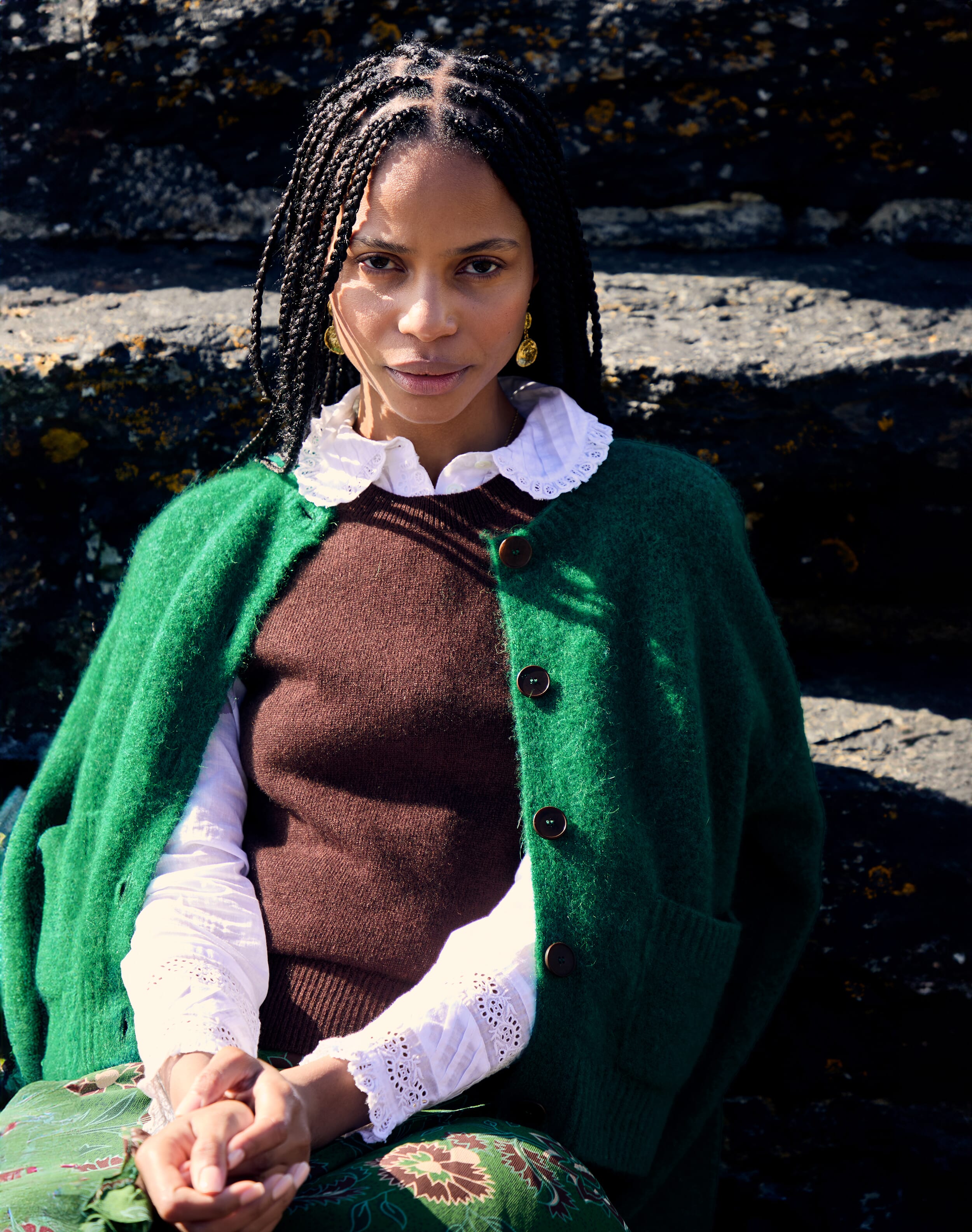 Brora Alpaca Cardigan Emerald