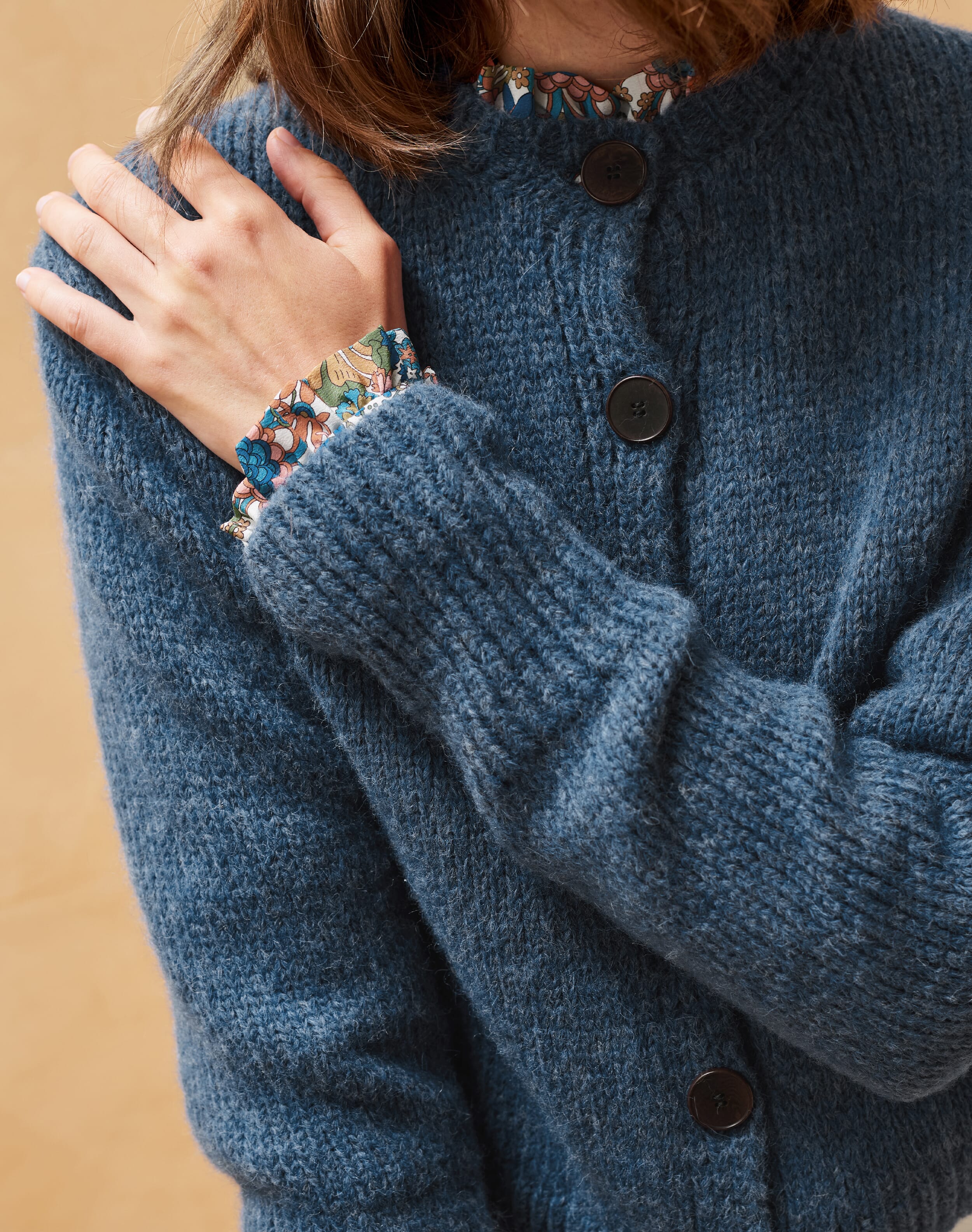 Blue Alpaca Cropped Cardigan | Women's Cardigans | Brora Fashion