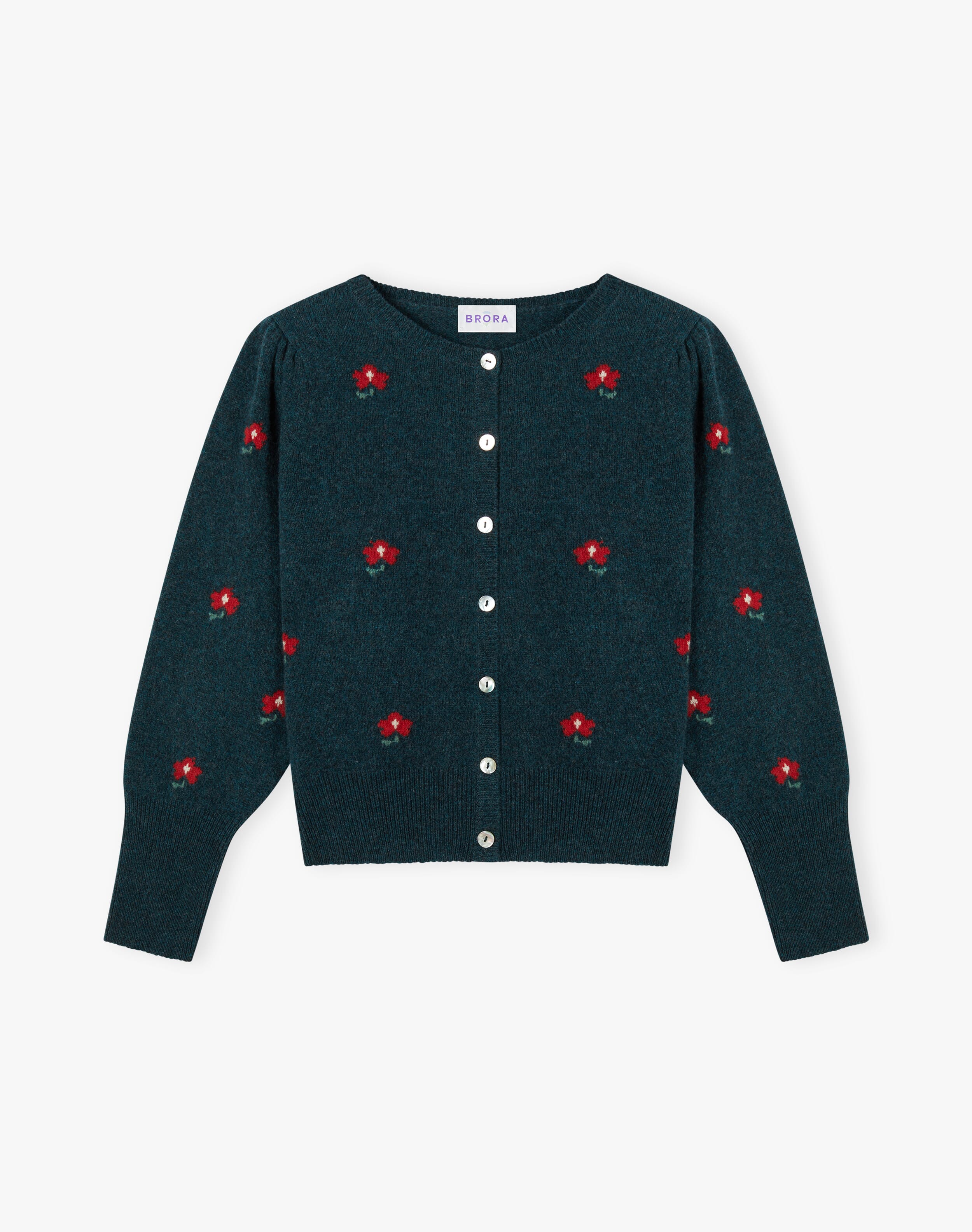 Willamina Cardigan with Silver Flower Buttons