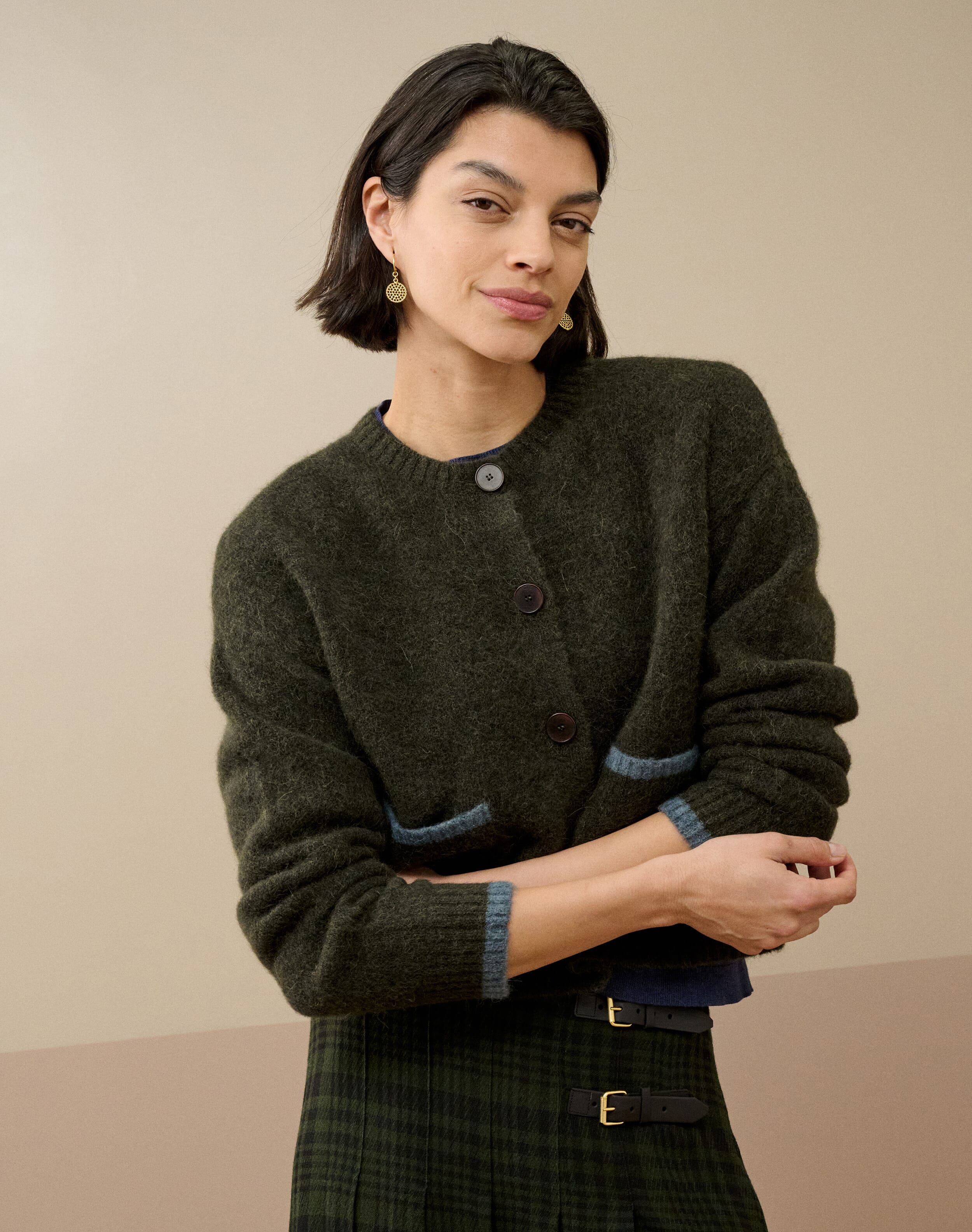 60’s wool alpaca cardigan Alpaca Cardigan in Seaweed | Womenswear | Brora Fashion