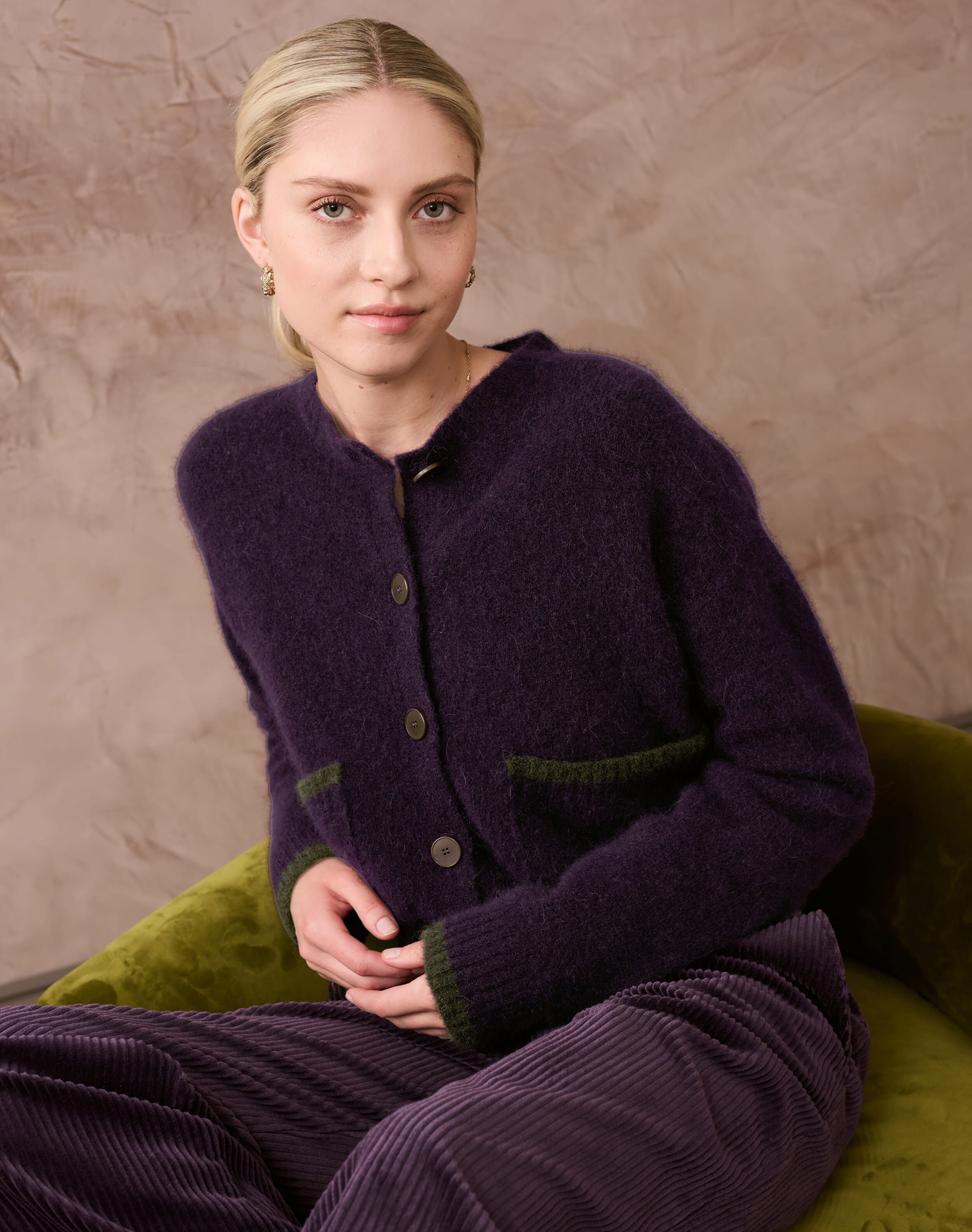 Purple Alpaca Cardigan | Women's Knitwear | Brora Sale