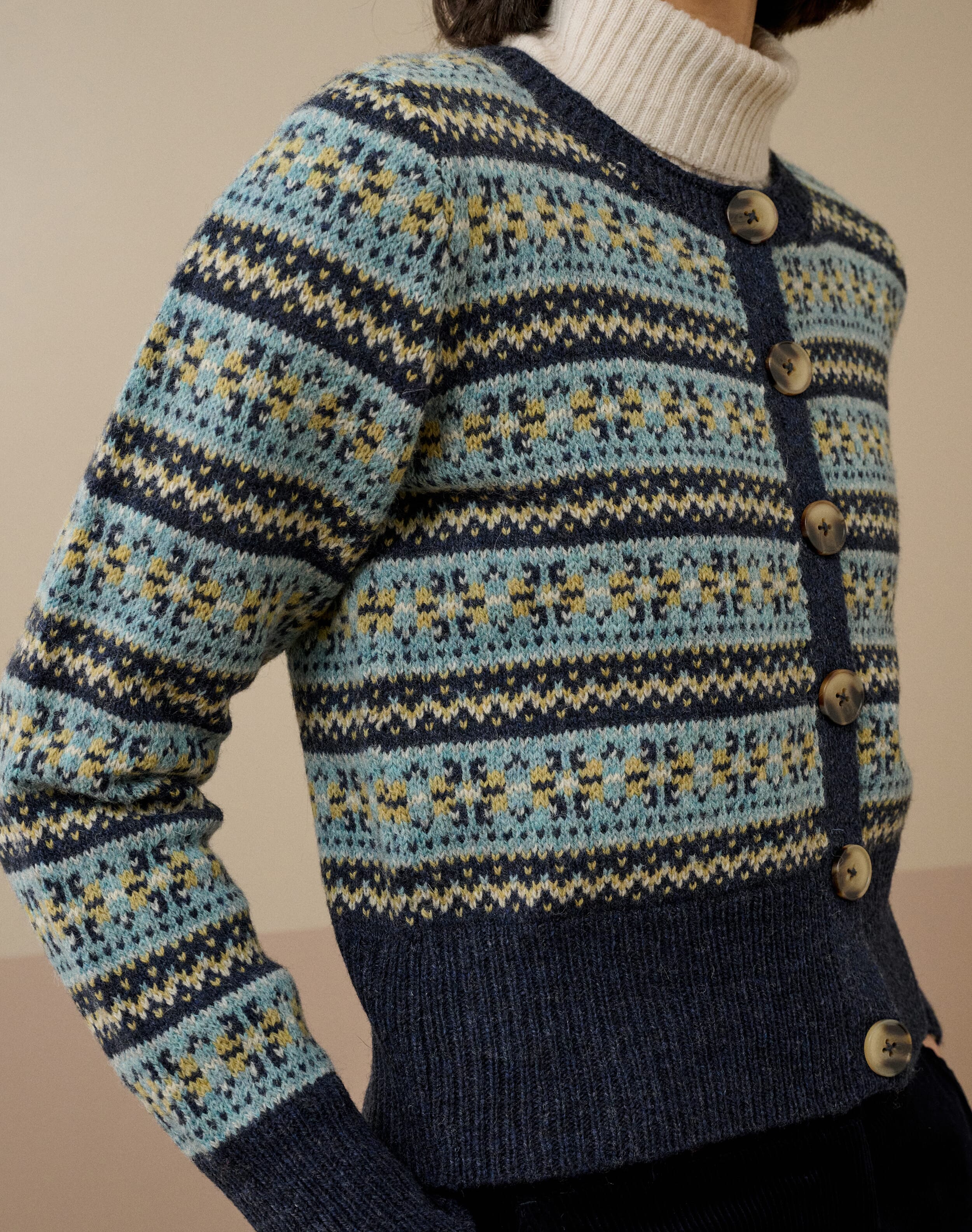 Fair Isle Wool Blend Cardigans