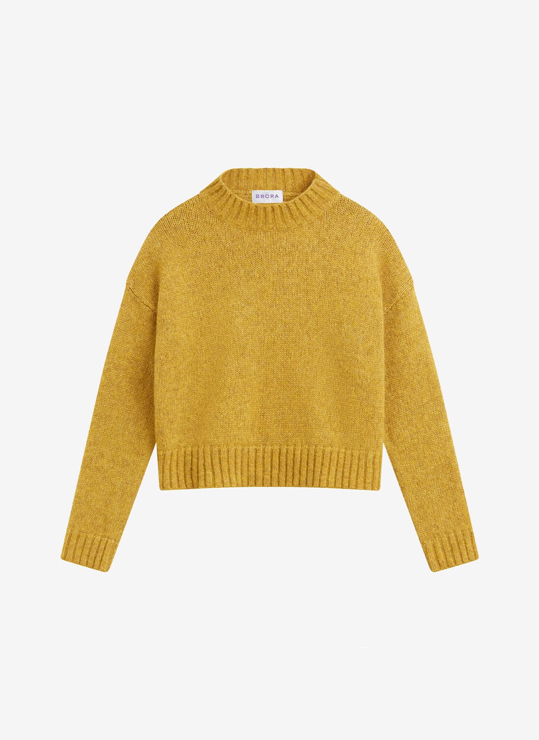 Mustard Alpaca Funnel Neck Boxy Jumper Women's Knitwear Brora