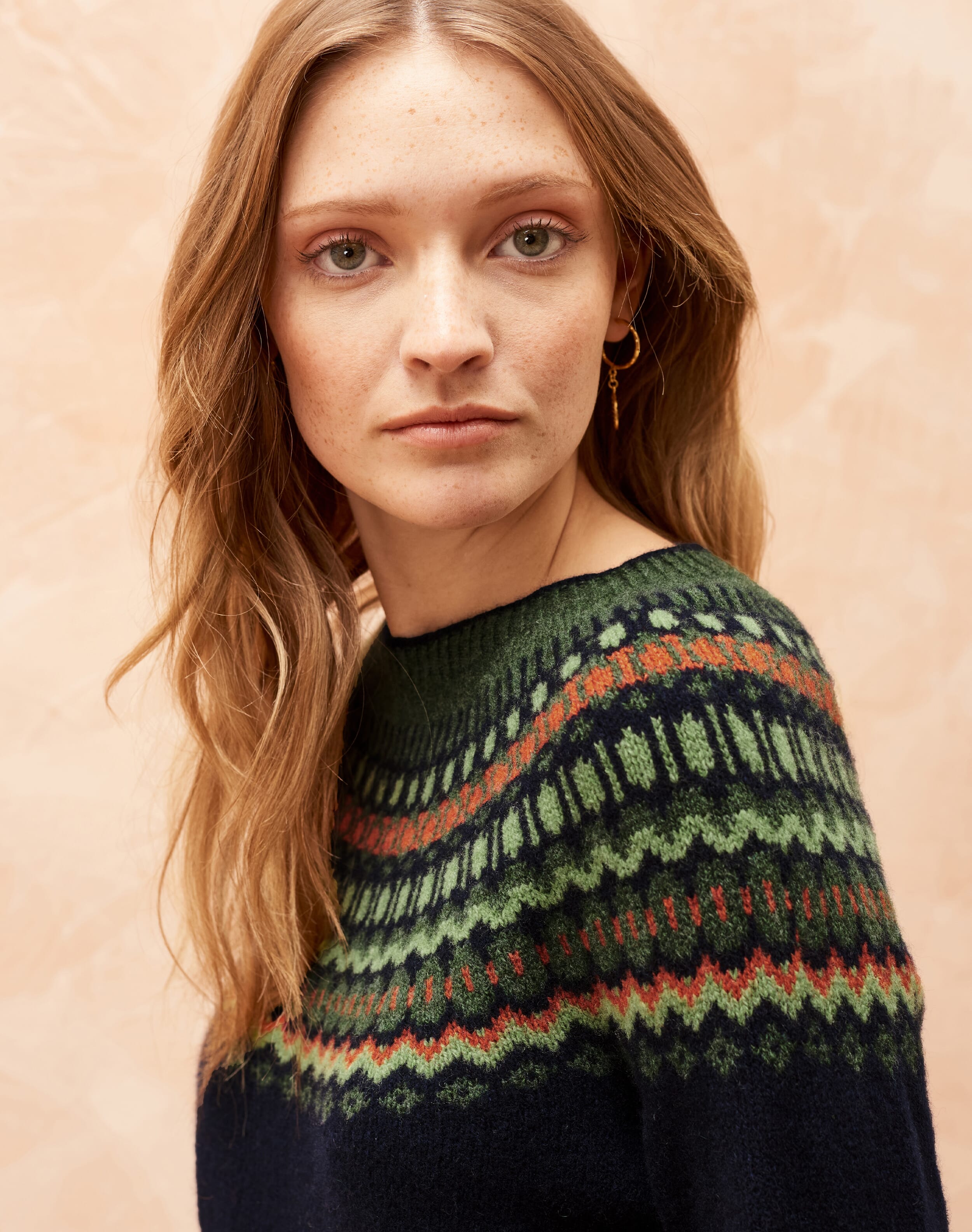 Navy Lambswool Fair Isle Jumper | Women's Jumpers | Brora Fashion