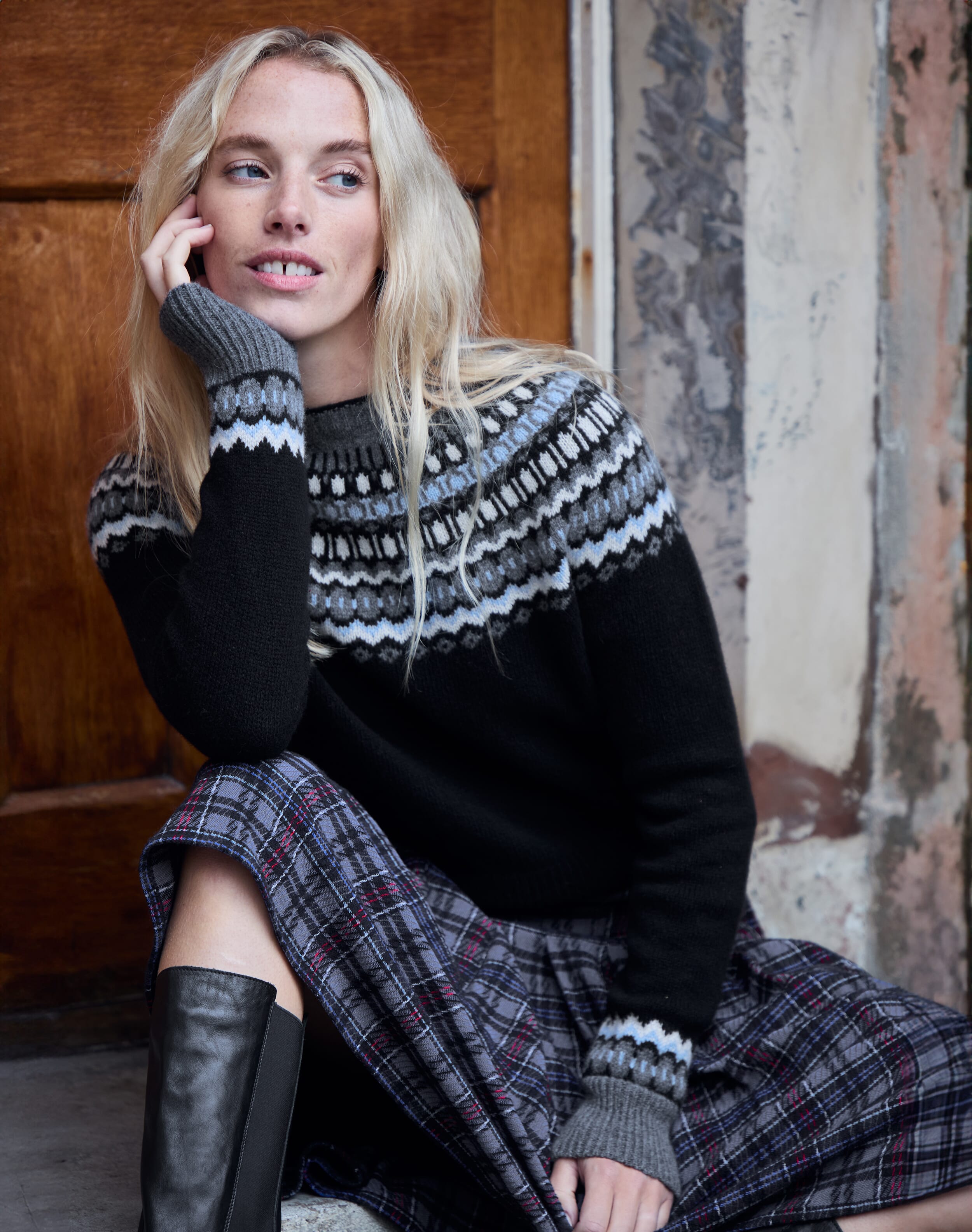 Brora Supersoft Lambswool Fairisle Yoke Jumper