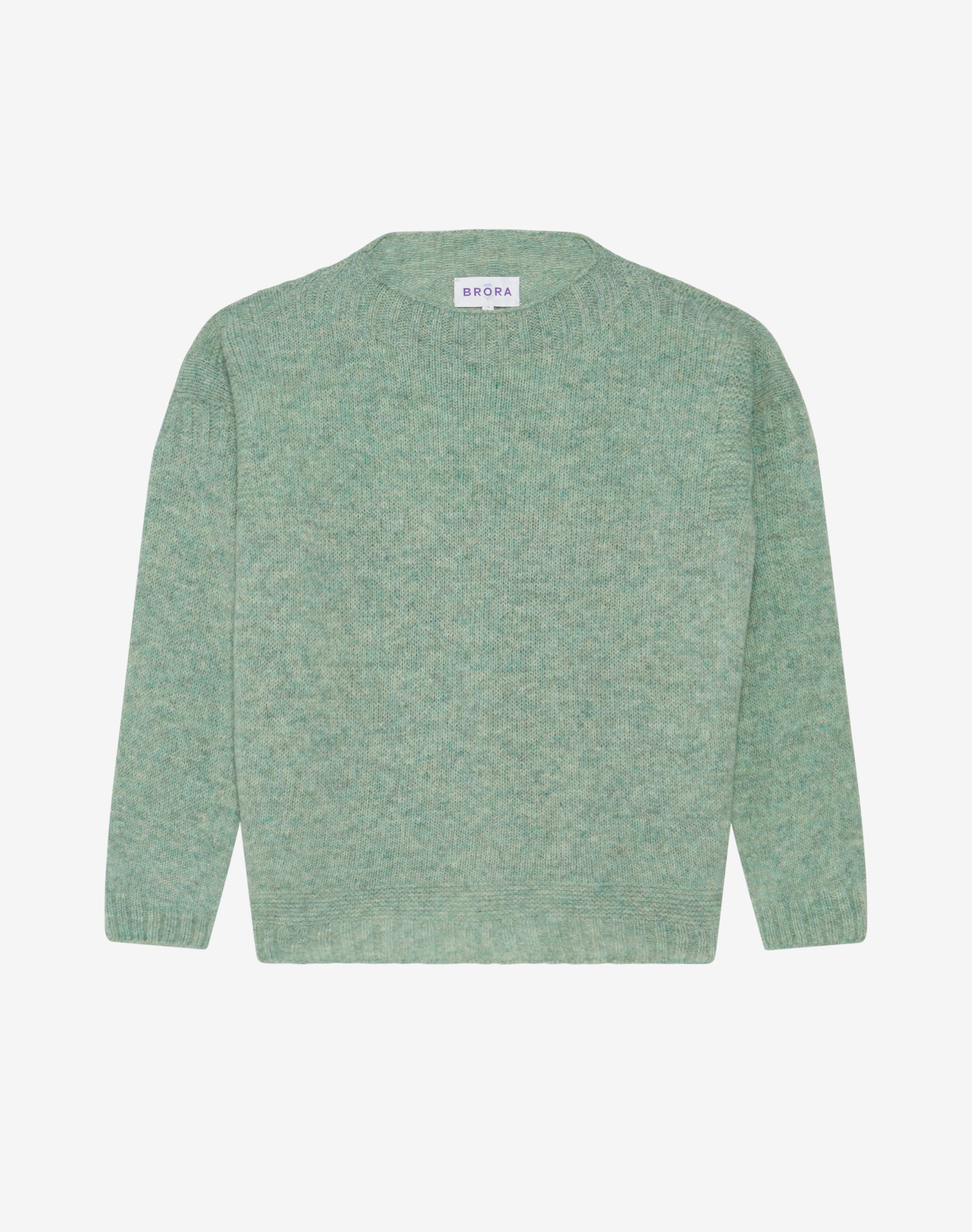 Wool Guernsey Jumper in Mint | Knitwear | Brora