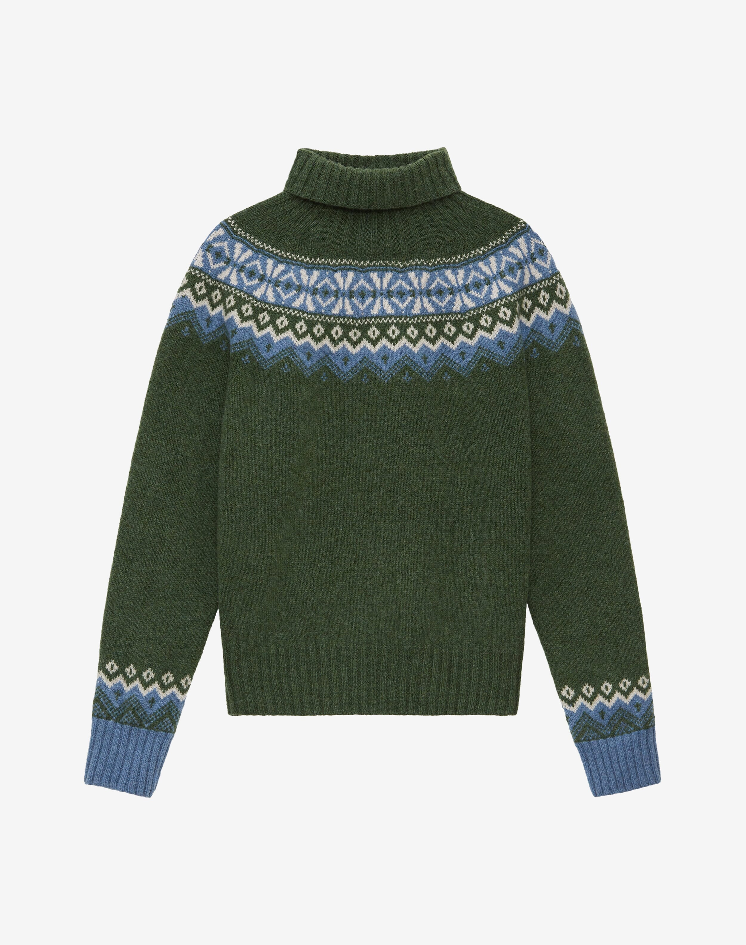 Green Fair Isle Polo Neck Women's Polonecks Brora Fashion