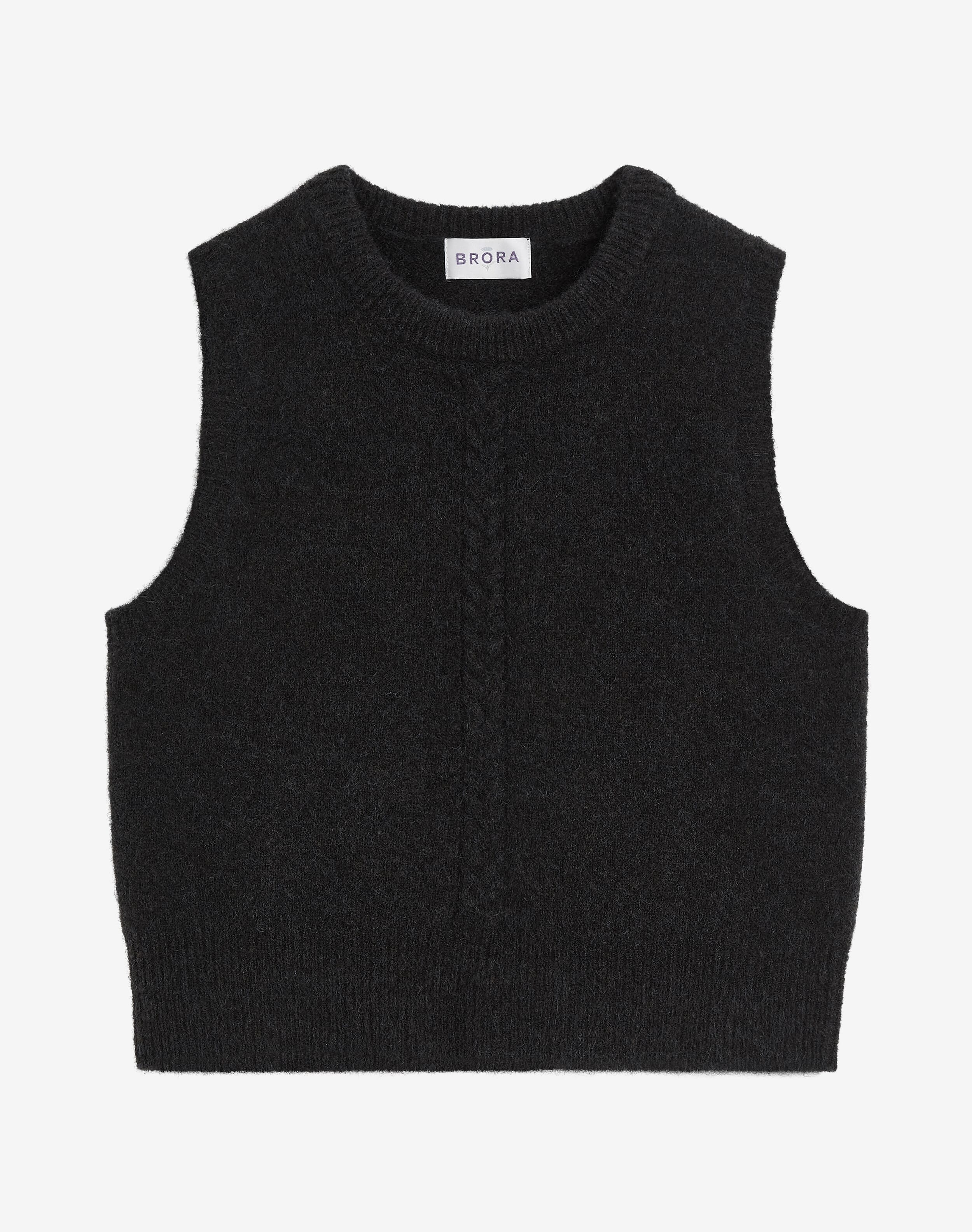 Alpaca Tank in Smoke | Women's Knitwear | Brora