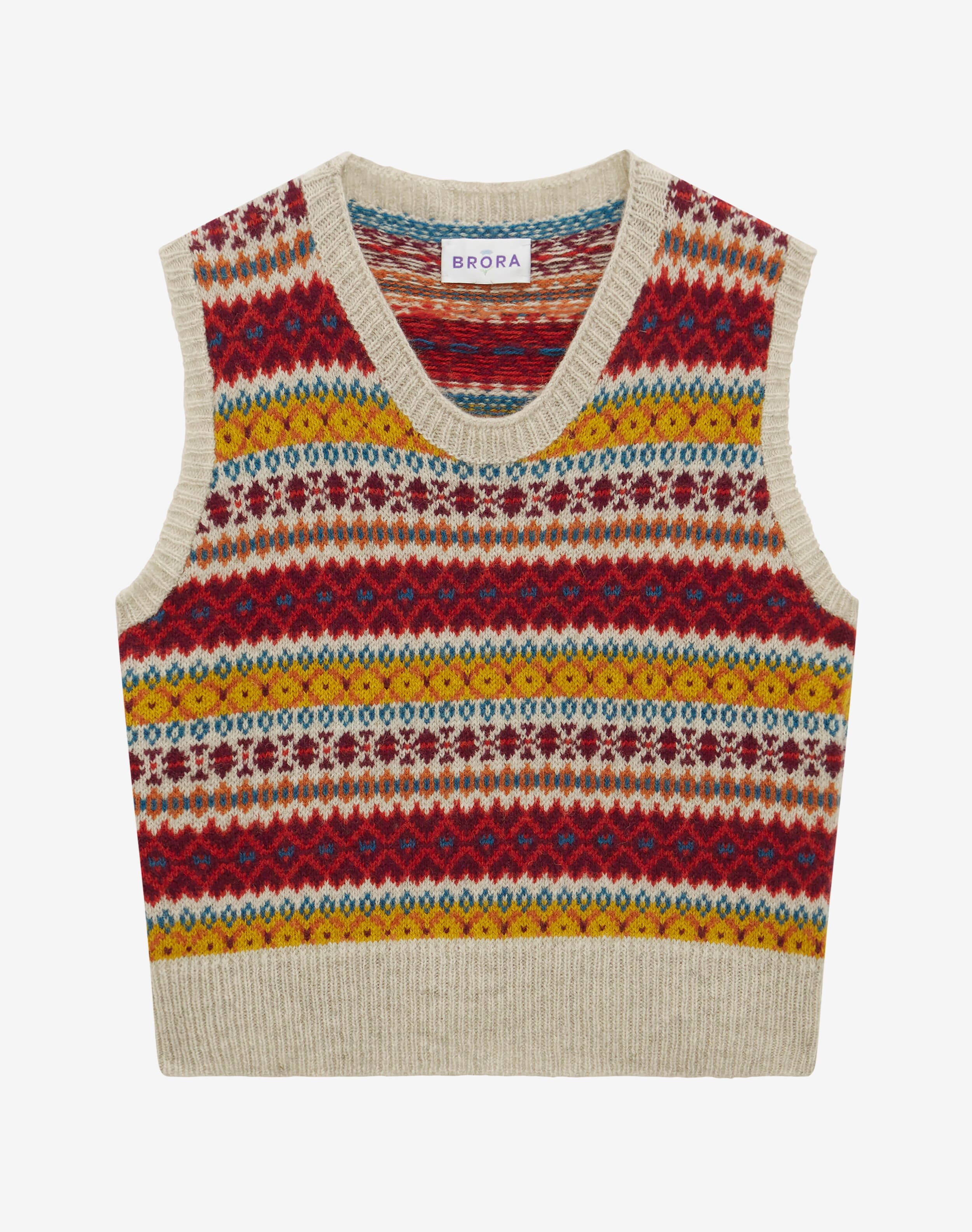 Neutral Wool Fair Isle Tank | Women's Tanks | Brora Fashion