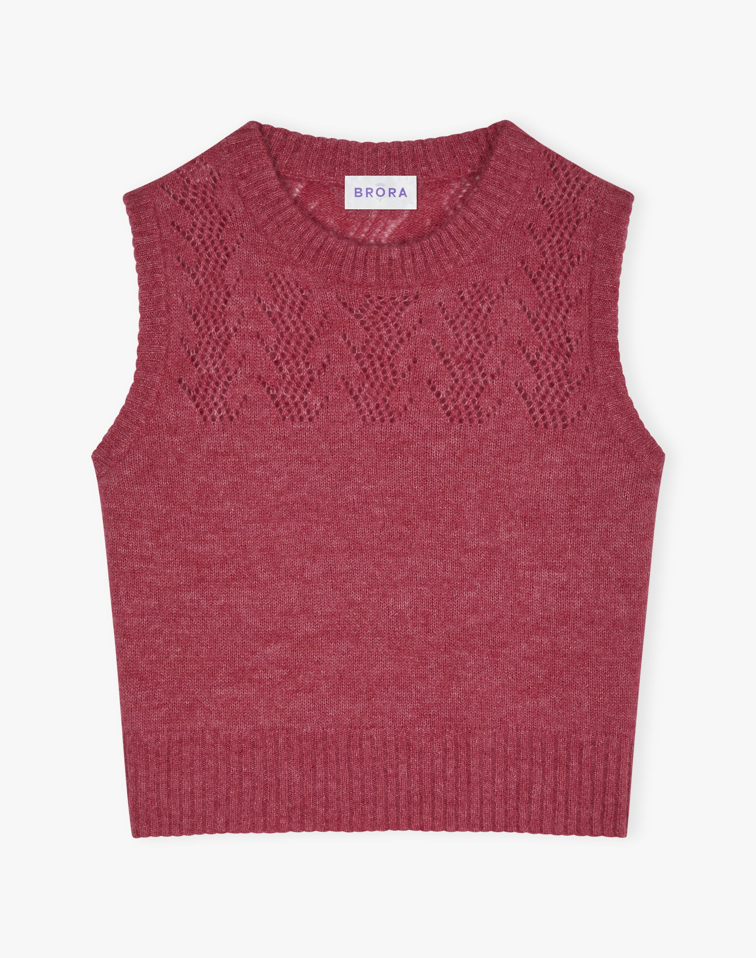 Alpaca Textured Tank in Rhubarb | Womenswear | Brora Fashion