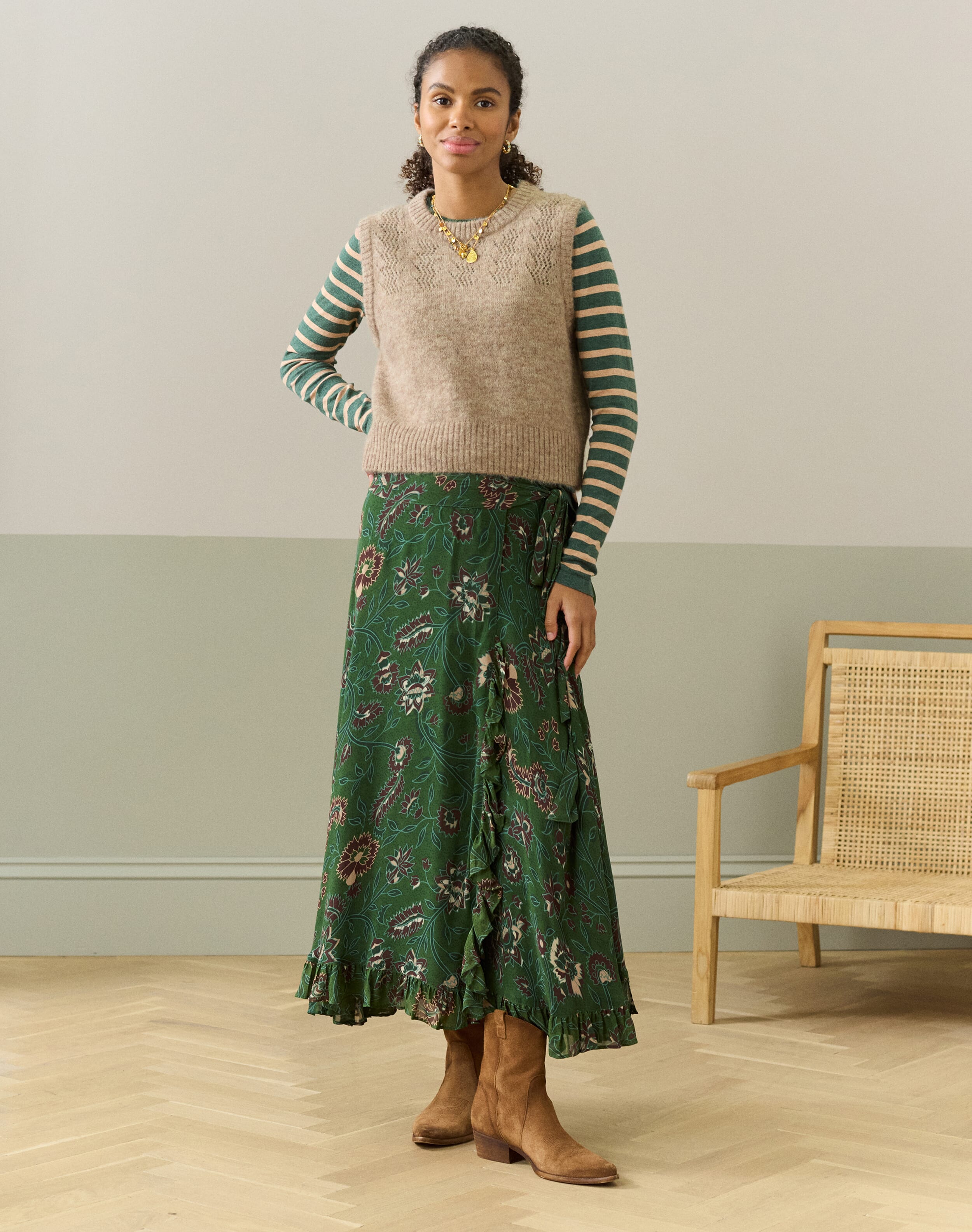 Alpaca Textured Tank in Fawn | Womenswear | Brora Fashion