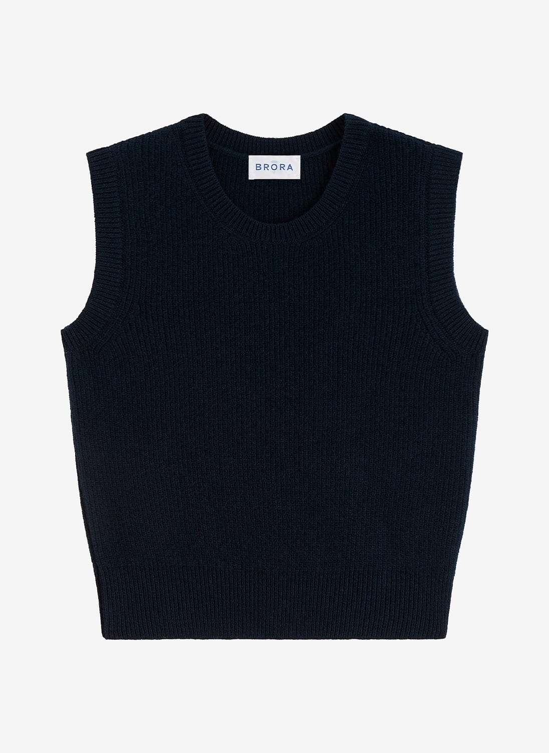 Navy Supersoft Lambswool Ribbed Tank | Women's Tank Tops | Brora