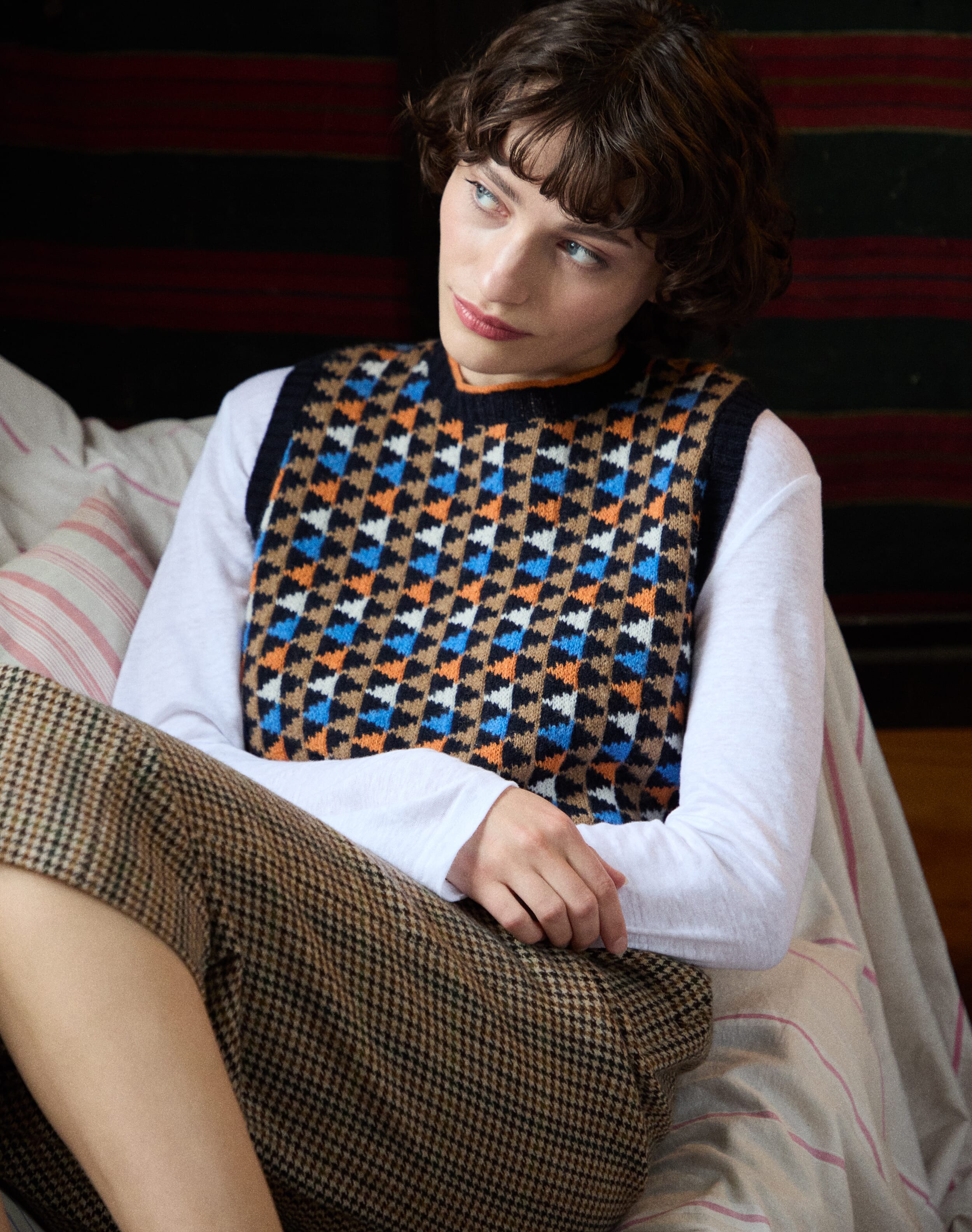 Brora Merino Lambswool Folk Fair Isle Tank