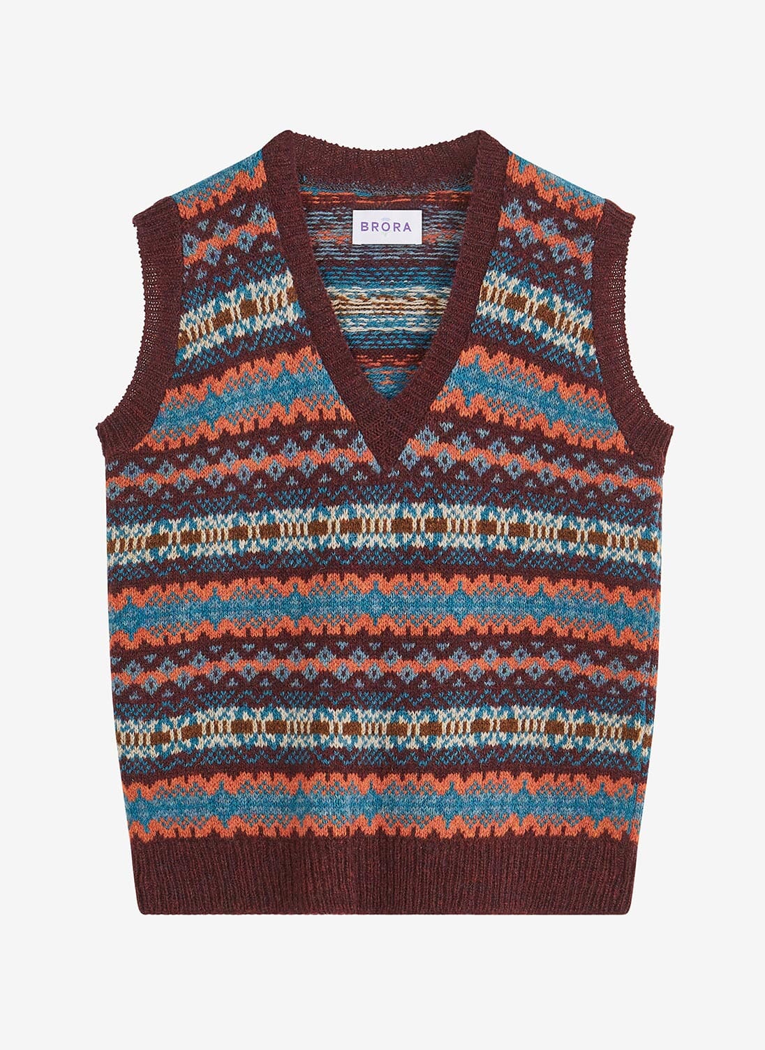 Sleeveless jumper in a wool blend - bordeaux