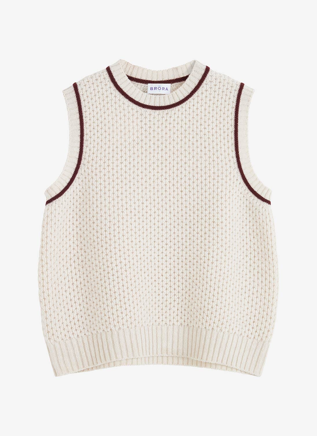 Women's Ecru Supersoft Lambswool Honeycomb Tank | Brora