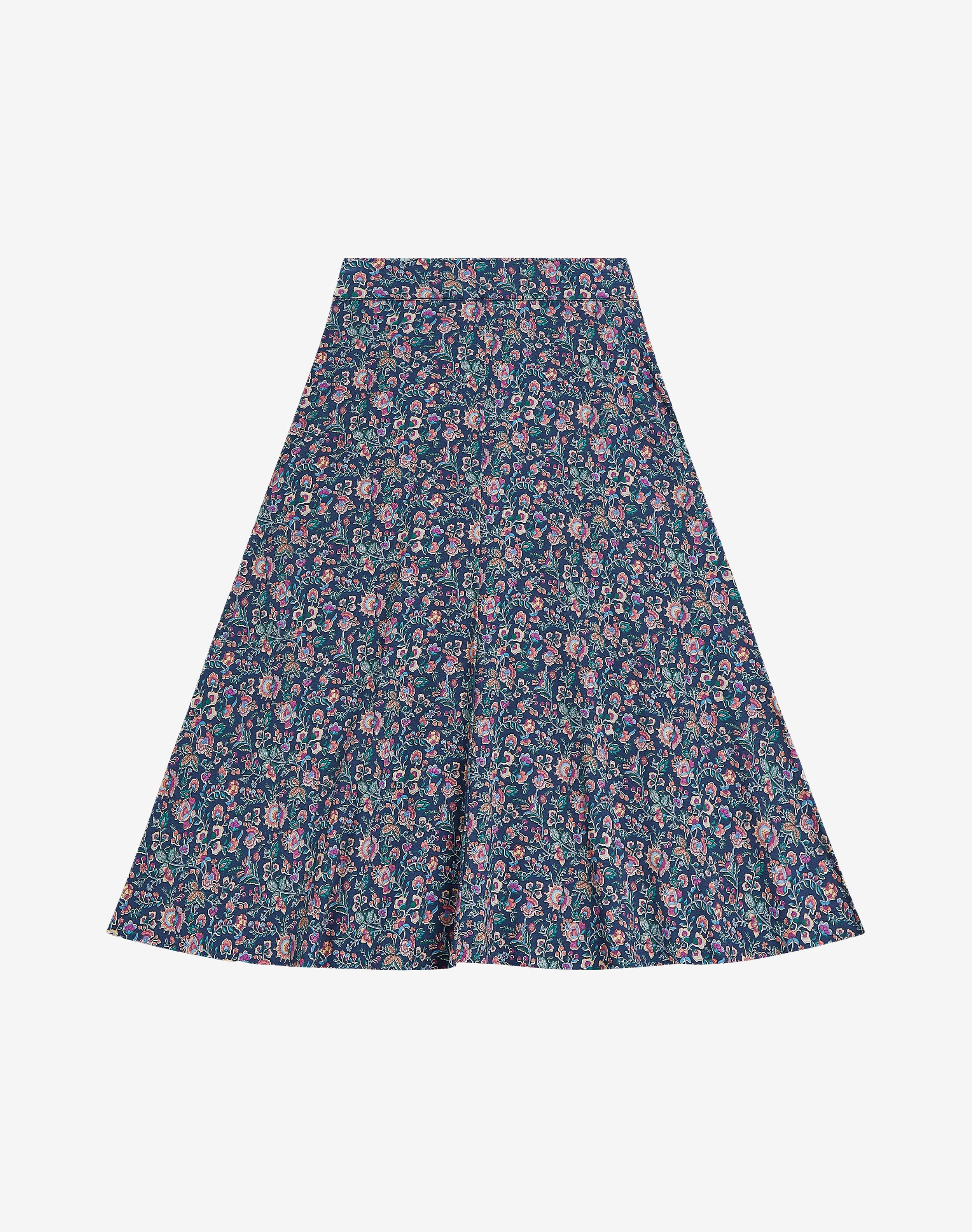 Graphic City Print Midi Skirt