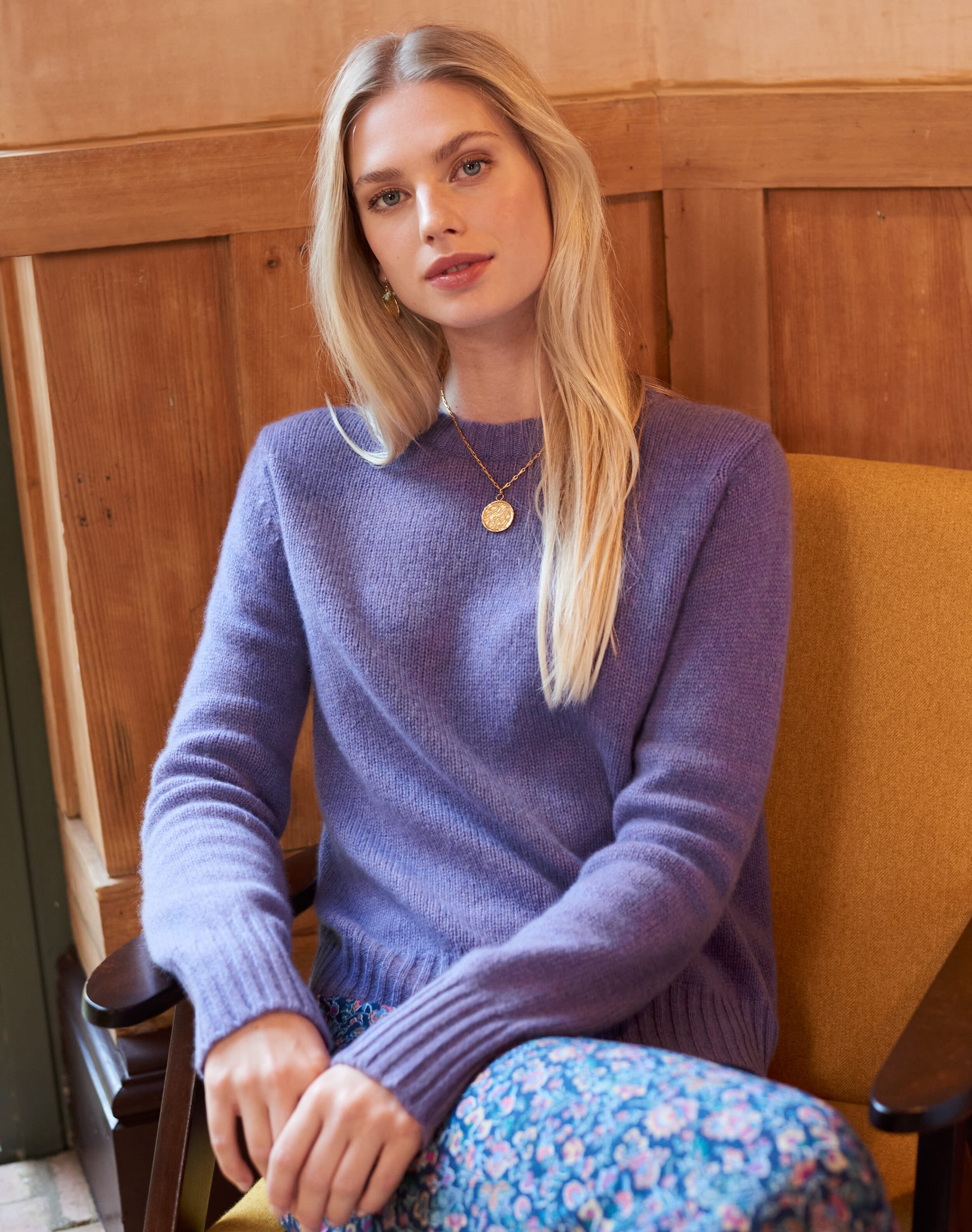 Cashmere Gauzy Jumper in Lavender | Women's Knitwear | Brora