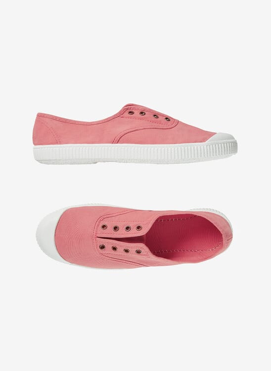 Dusty Pink Eyelet Slip On Gym Shoes | Women's Trainers | Brora