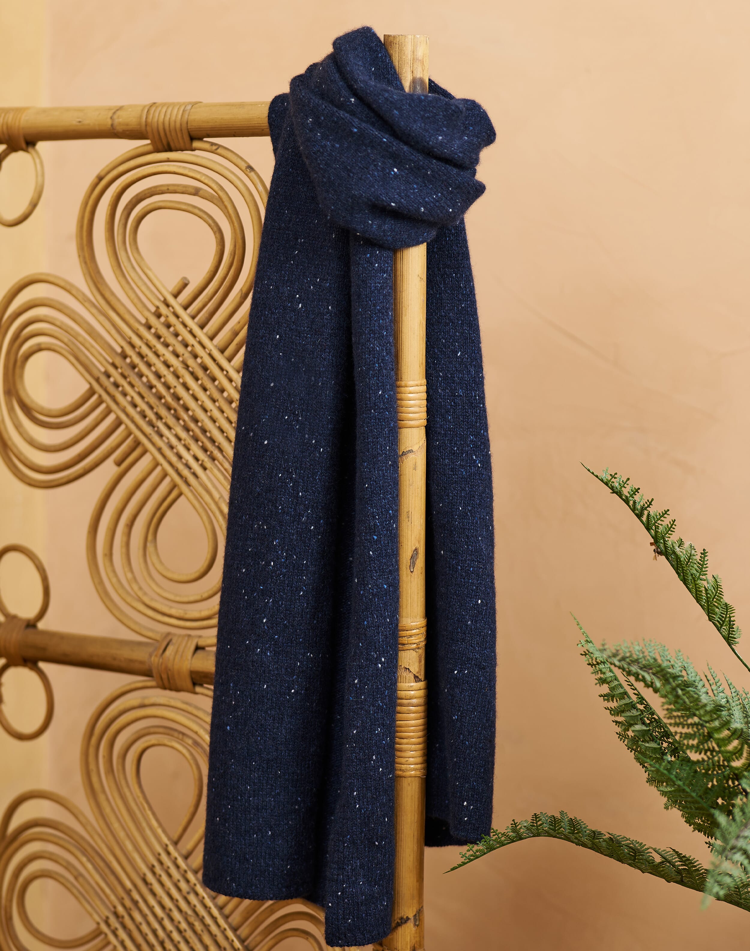 Cashmere Donegal Scarf French Navy