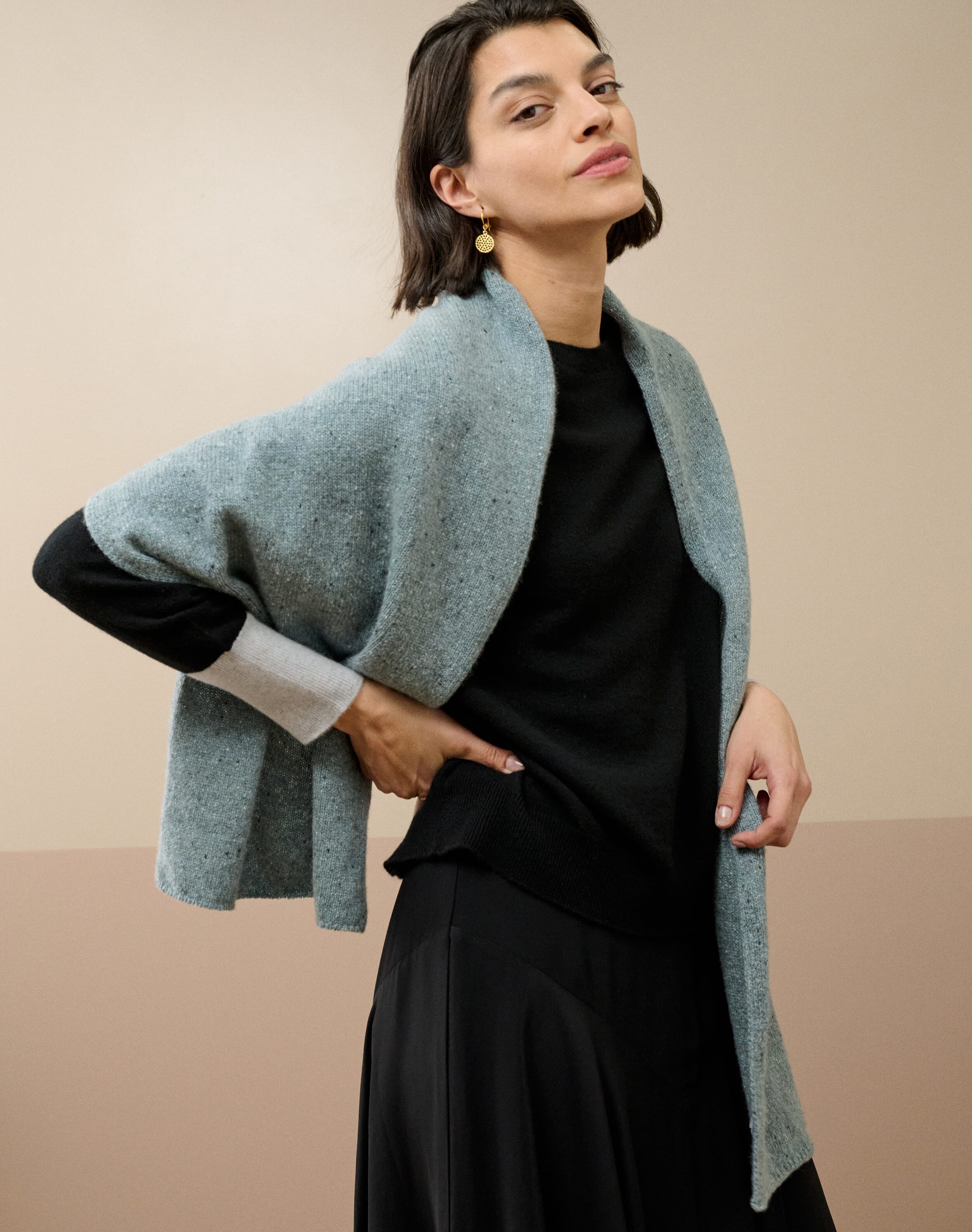 Brora Cashmere Donegal Scarf Ocean - 2