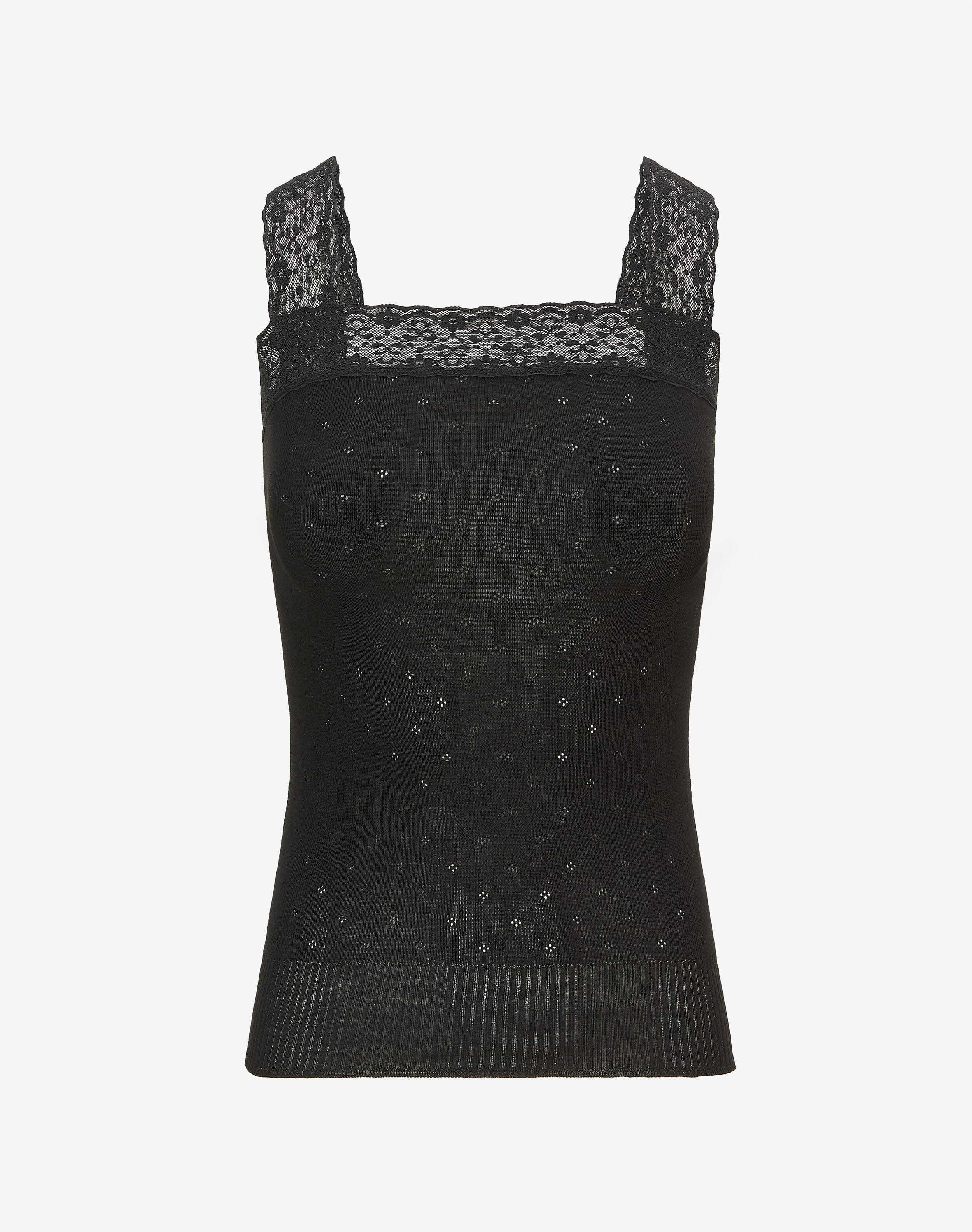 Lace Trim Camisole in Black, Women's Tops & T-Shirts